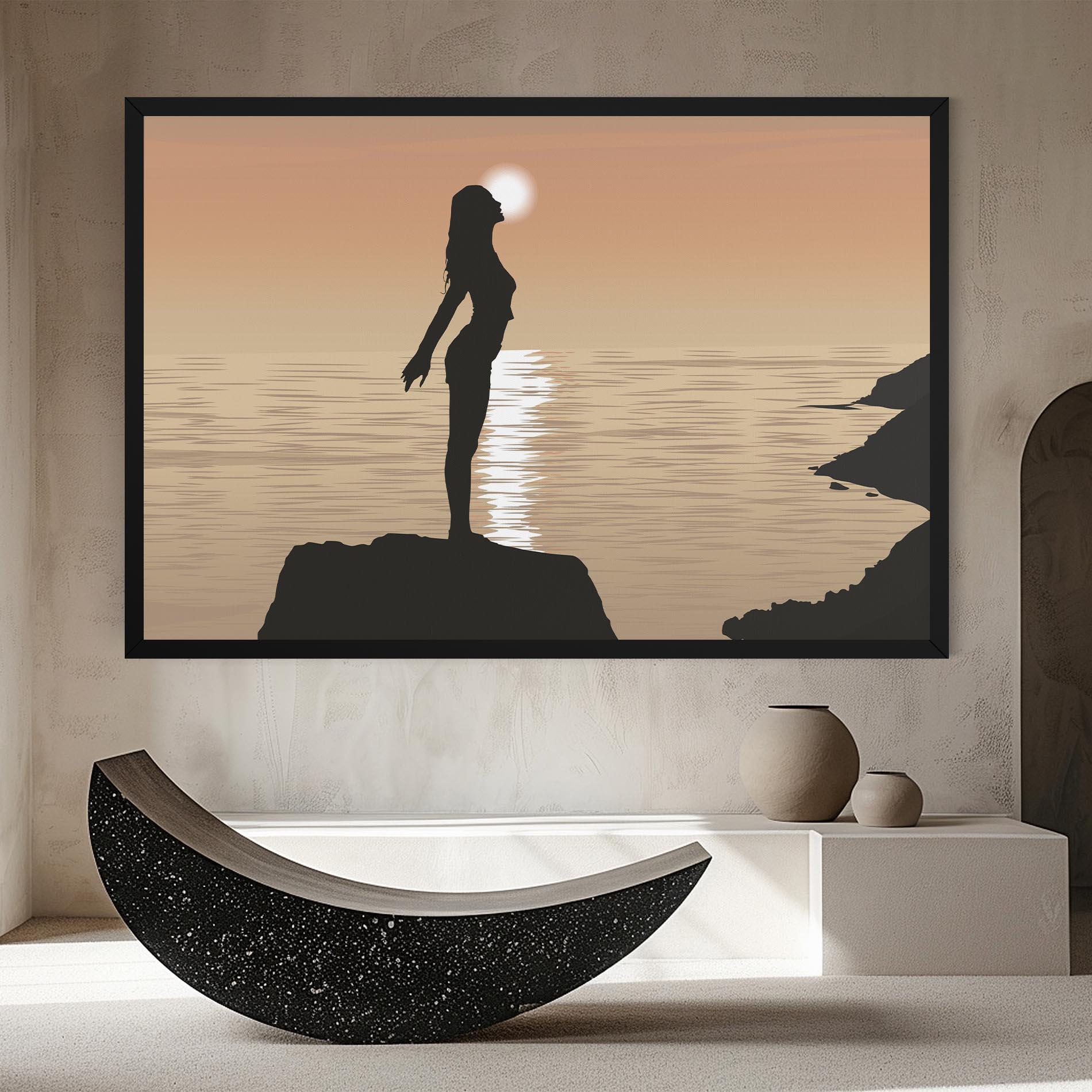 Картина на платно Water Girl Shilouette mockup 8