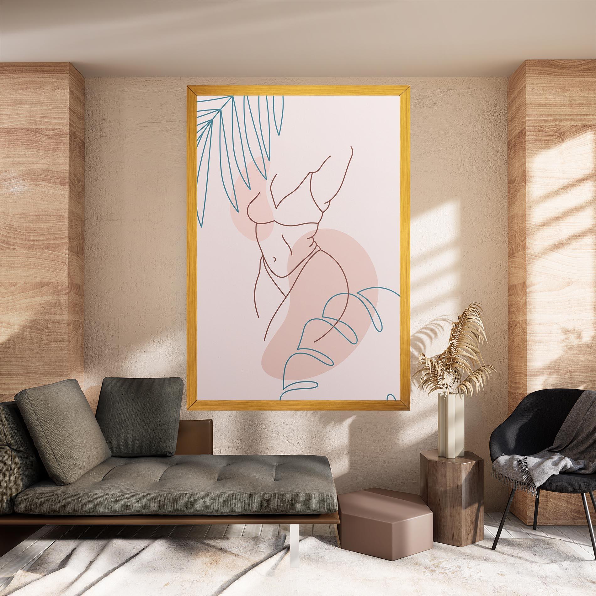 Картина на платно Body Line Leaf mockup 8