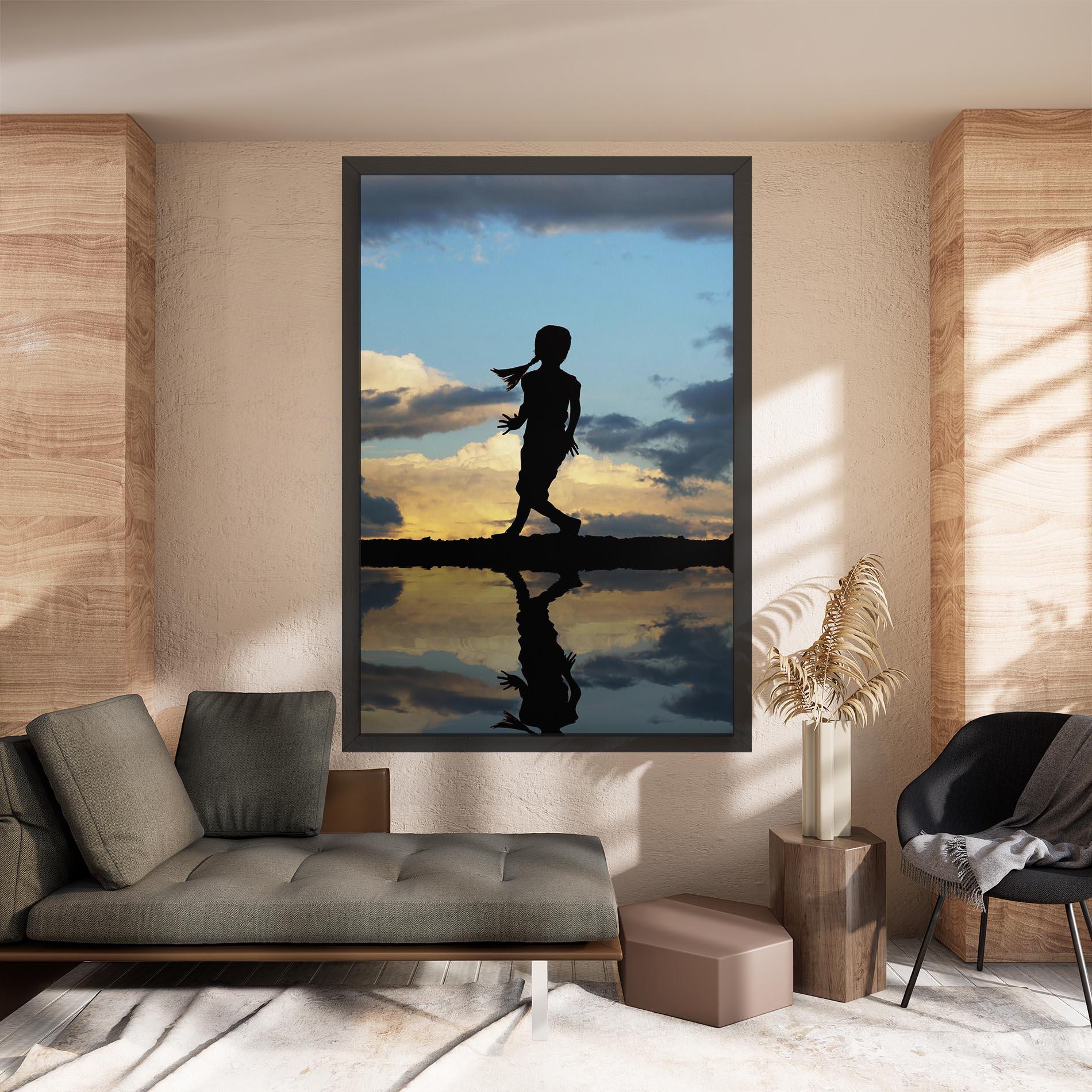 Картина на платно Little Girl Jumping mockup 8