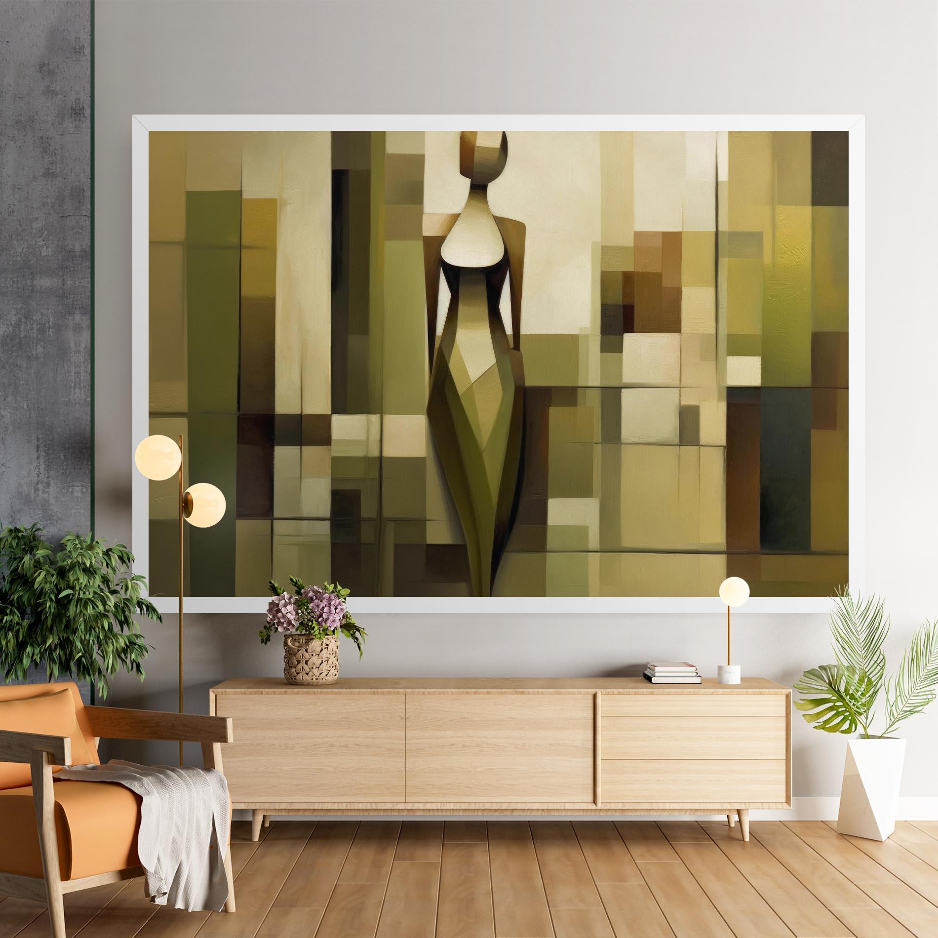 Картина на платно Olive Green Shilouete mockup 9