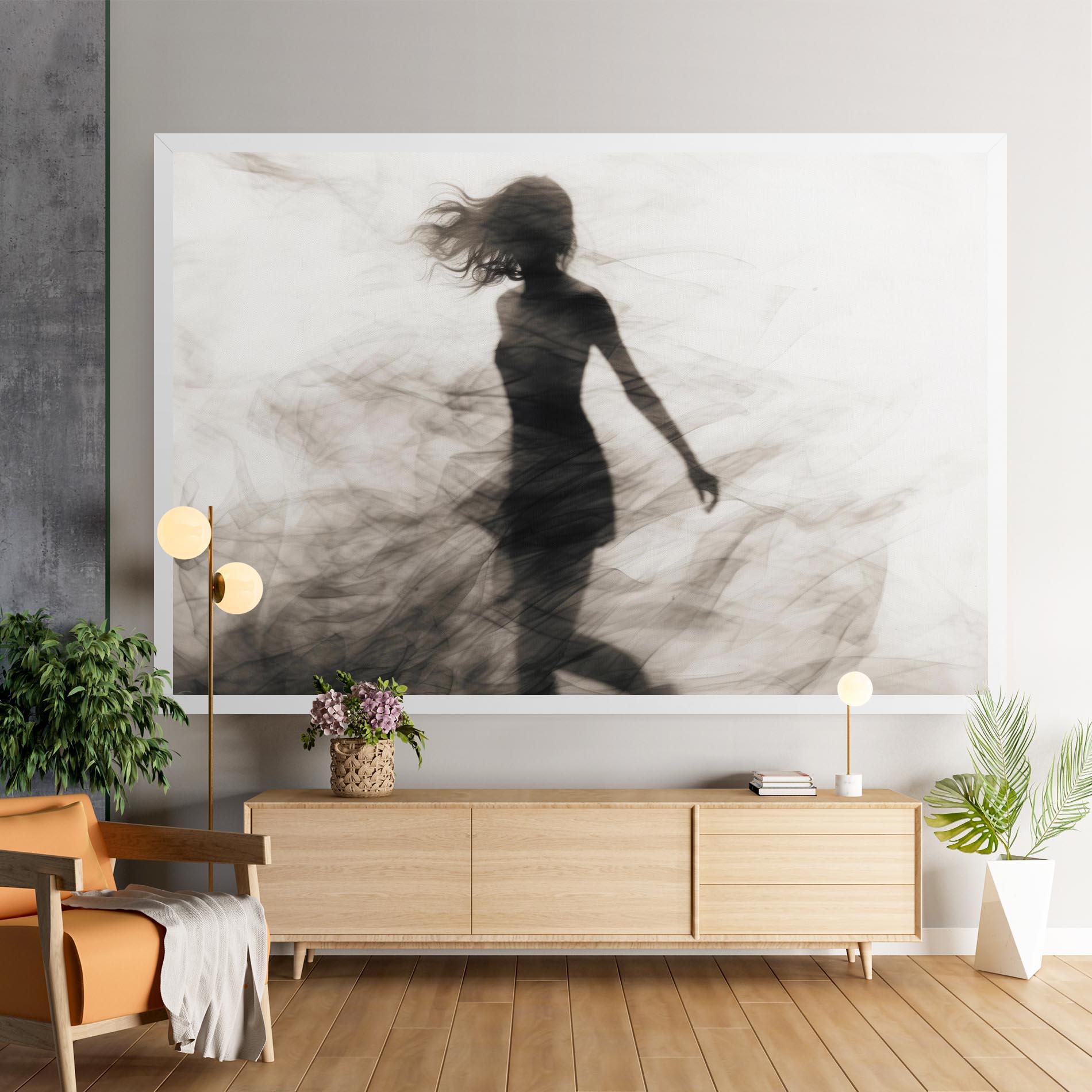 Картина на платно Smoke Girl Shilouette mockup 9