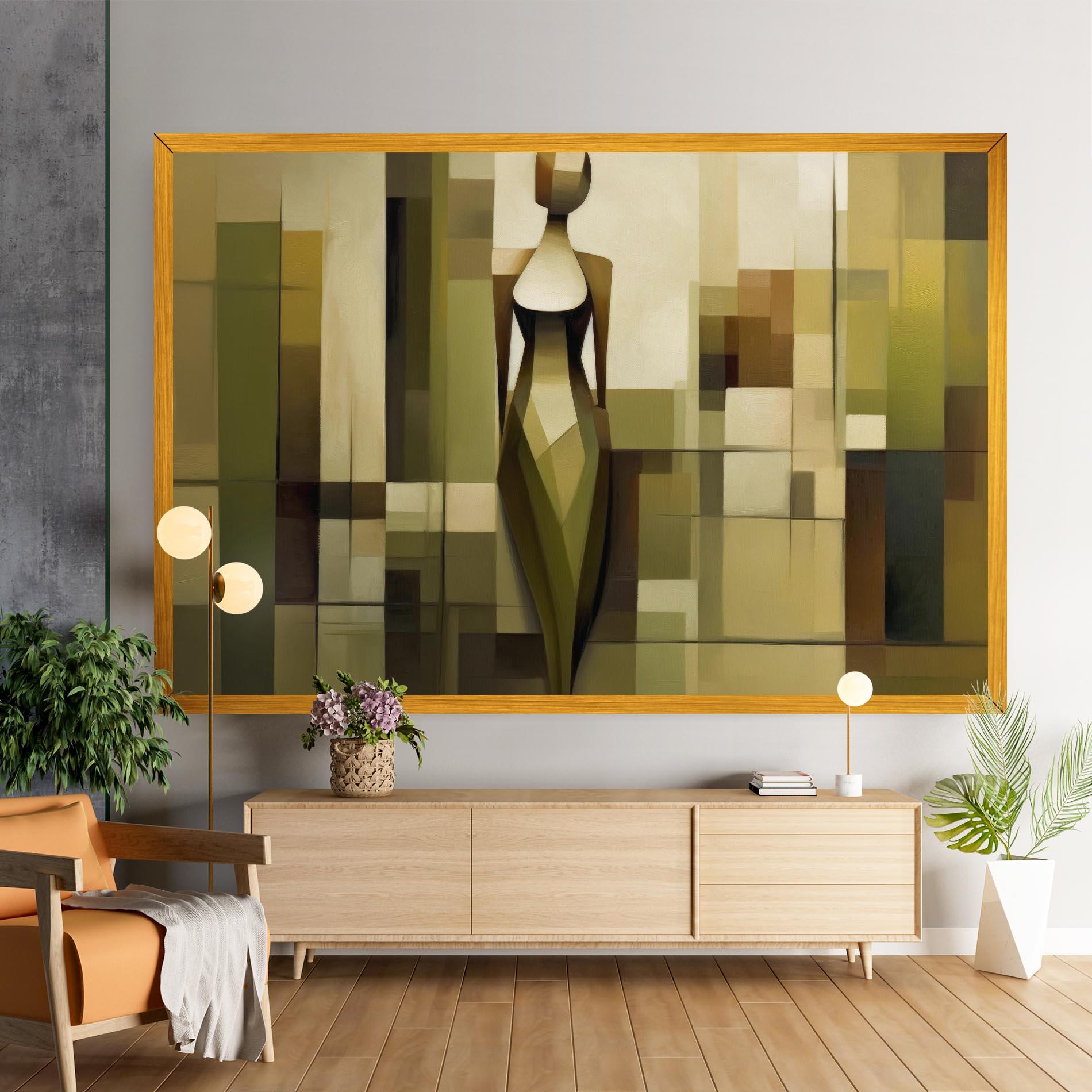 Картина на платно Olive Green Shilouete mockup 9