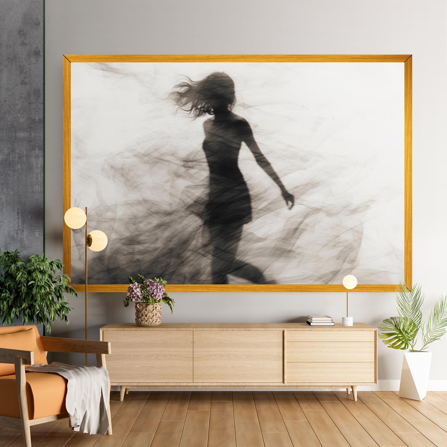 Картина на платно Smoke Girl Shilouette mockup 9