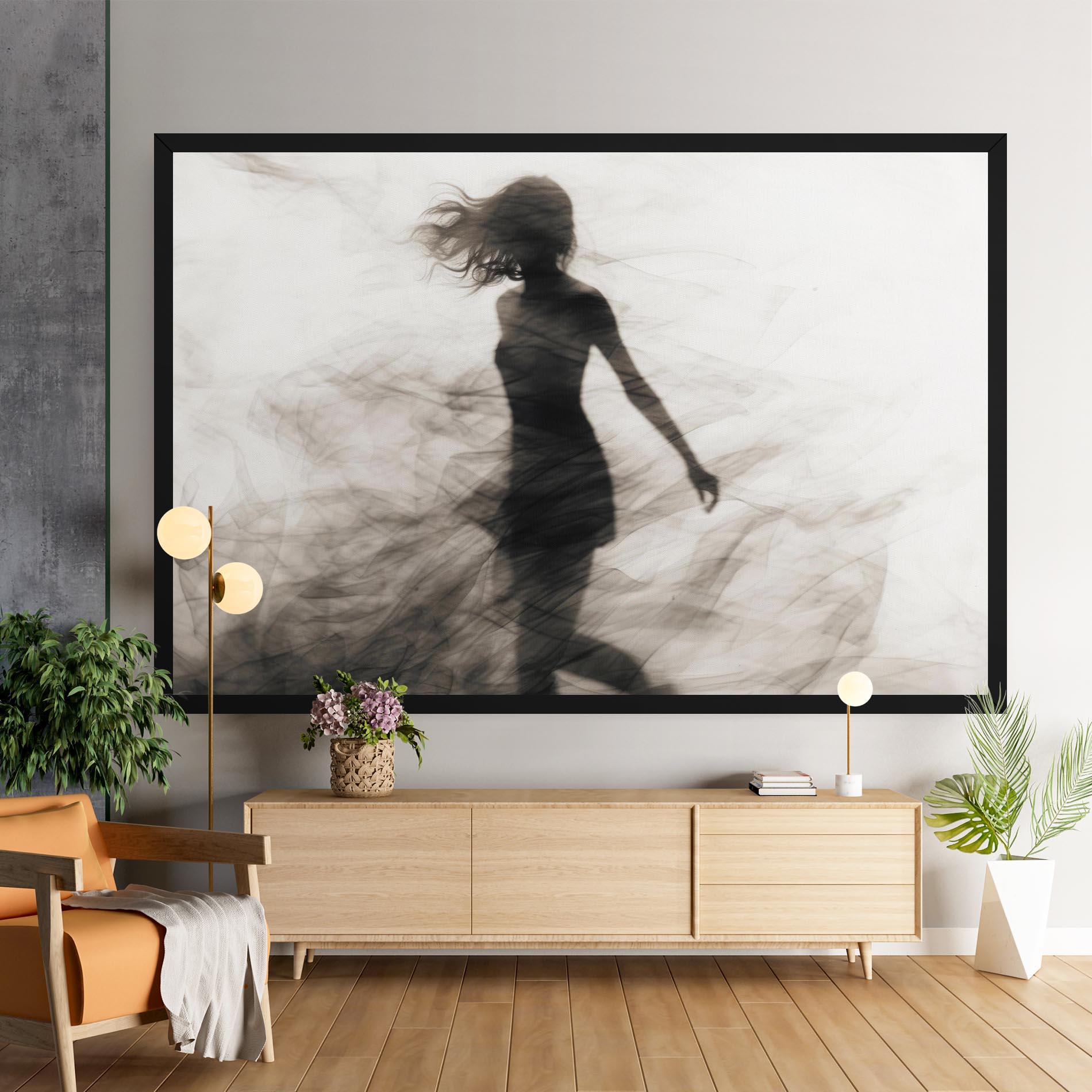 Картина на платно Smoke Girl Shilouette mockup 9