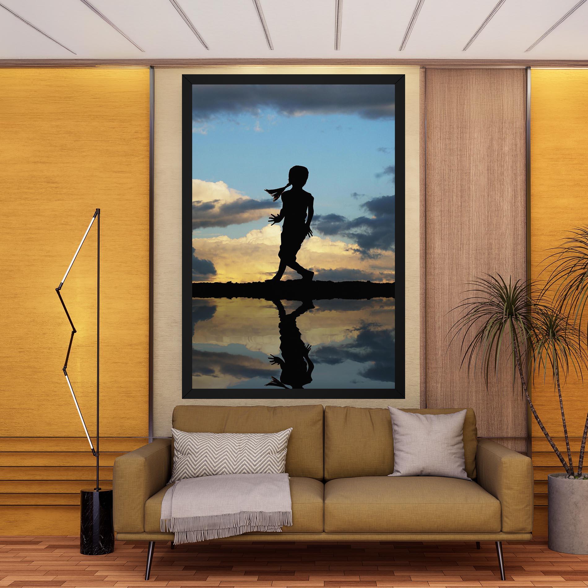 Картина на платно Little Girl Jumping mockup 9