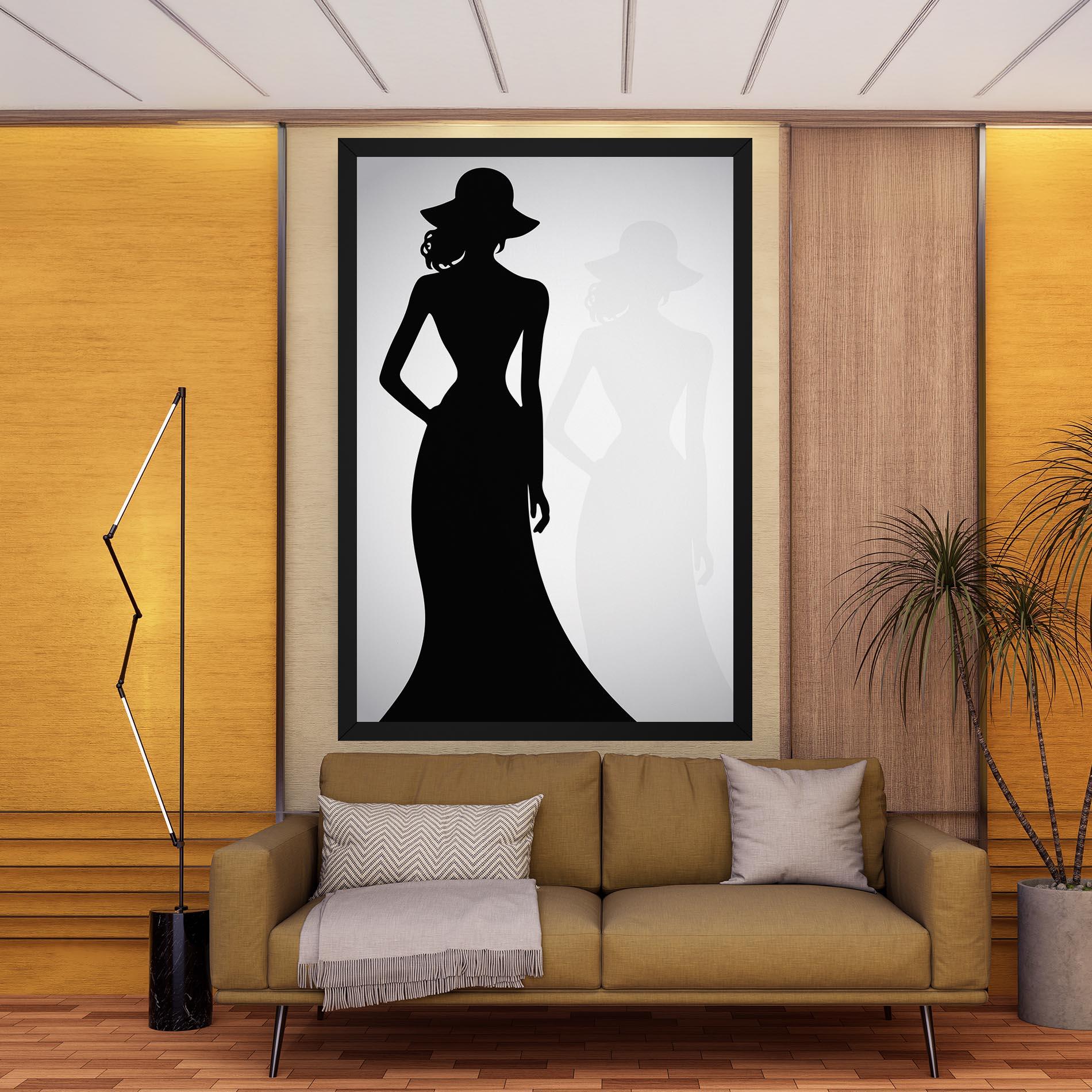 Картина на платно Silhouette Lady mockup 9