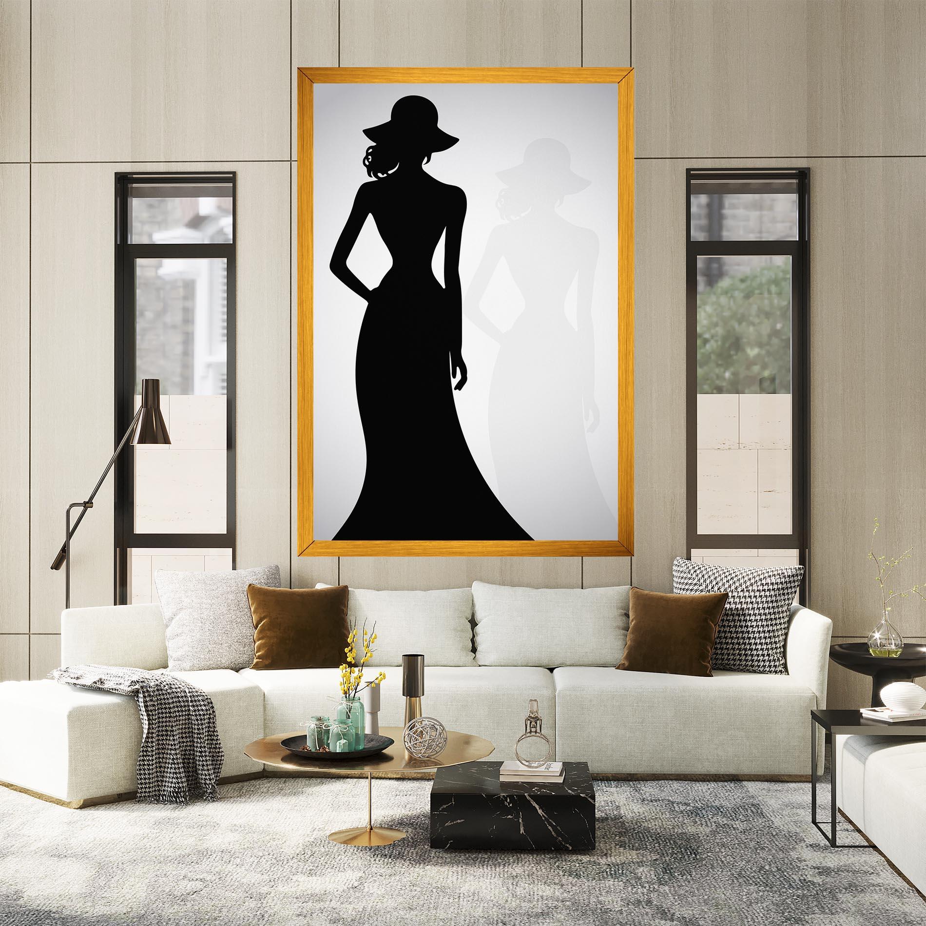 Картина на платно Silhouette Lady mockup 2