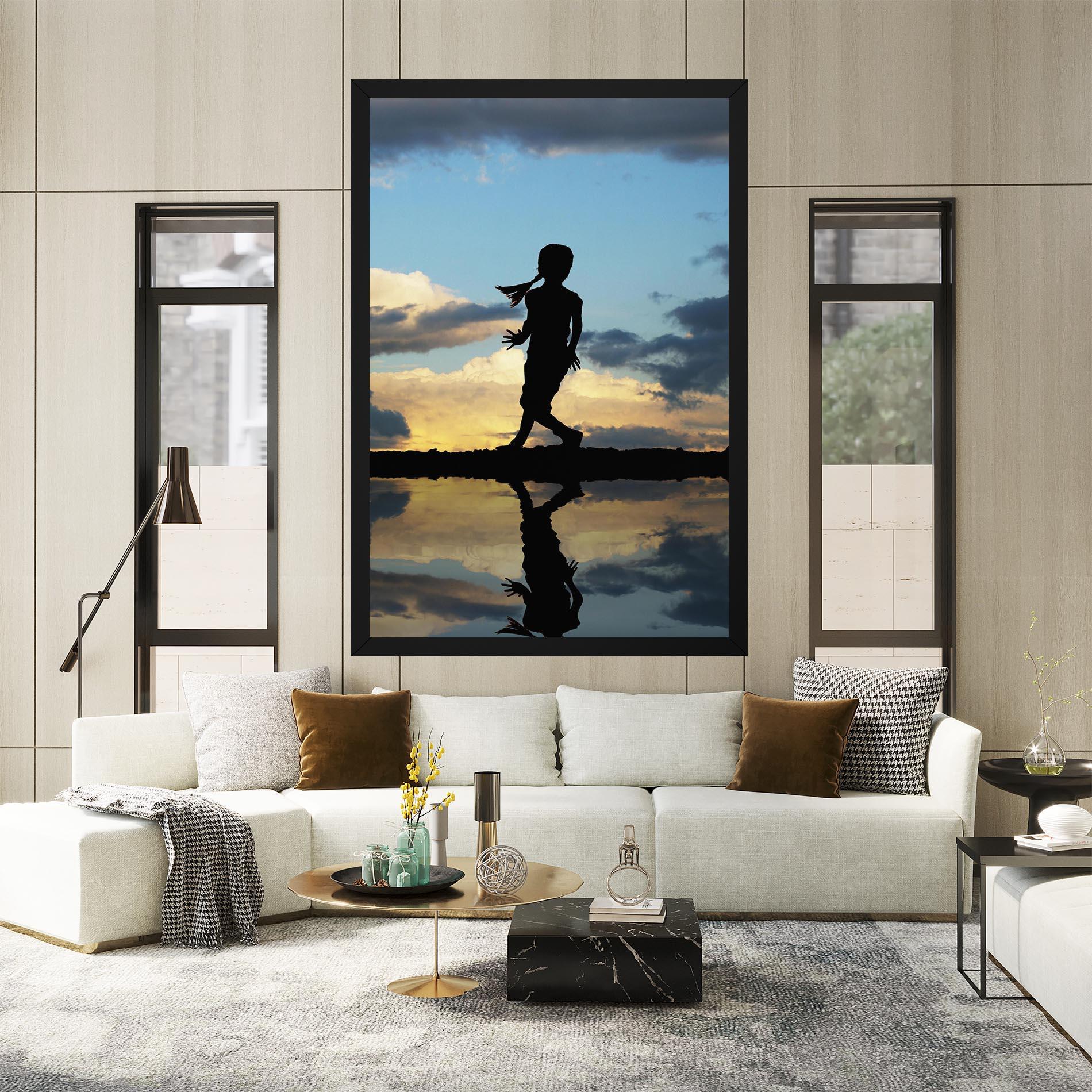 Картина на платно Little Girl Jumping mockup 2