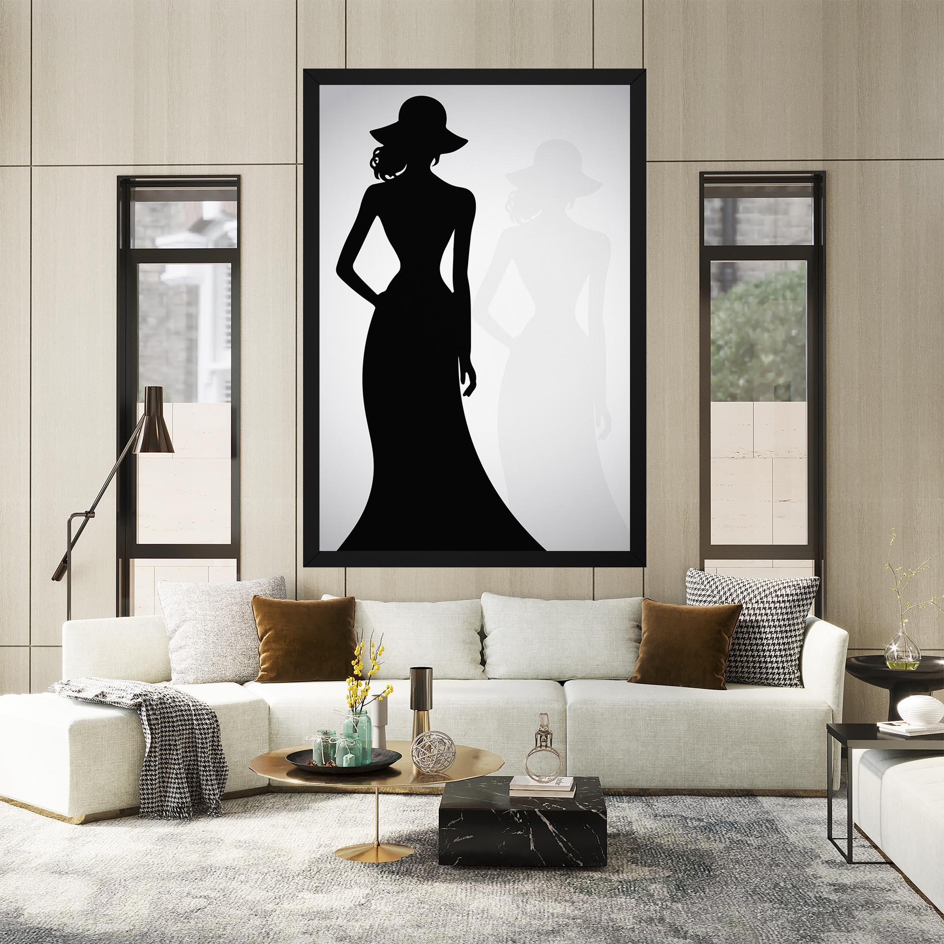 Картина на платно Silhouette Lady mockup 2