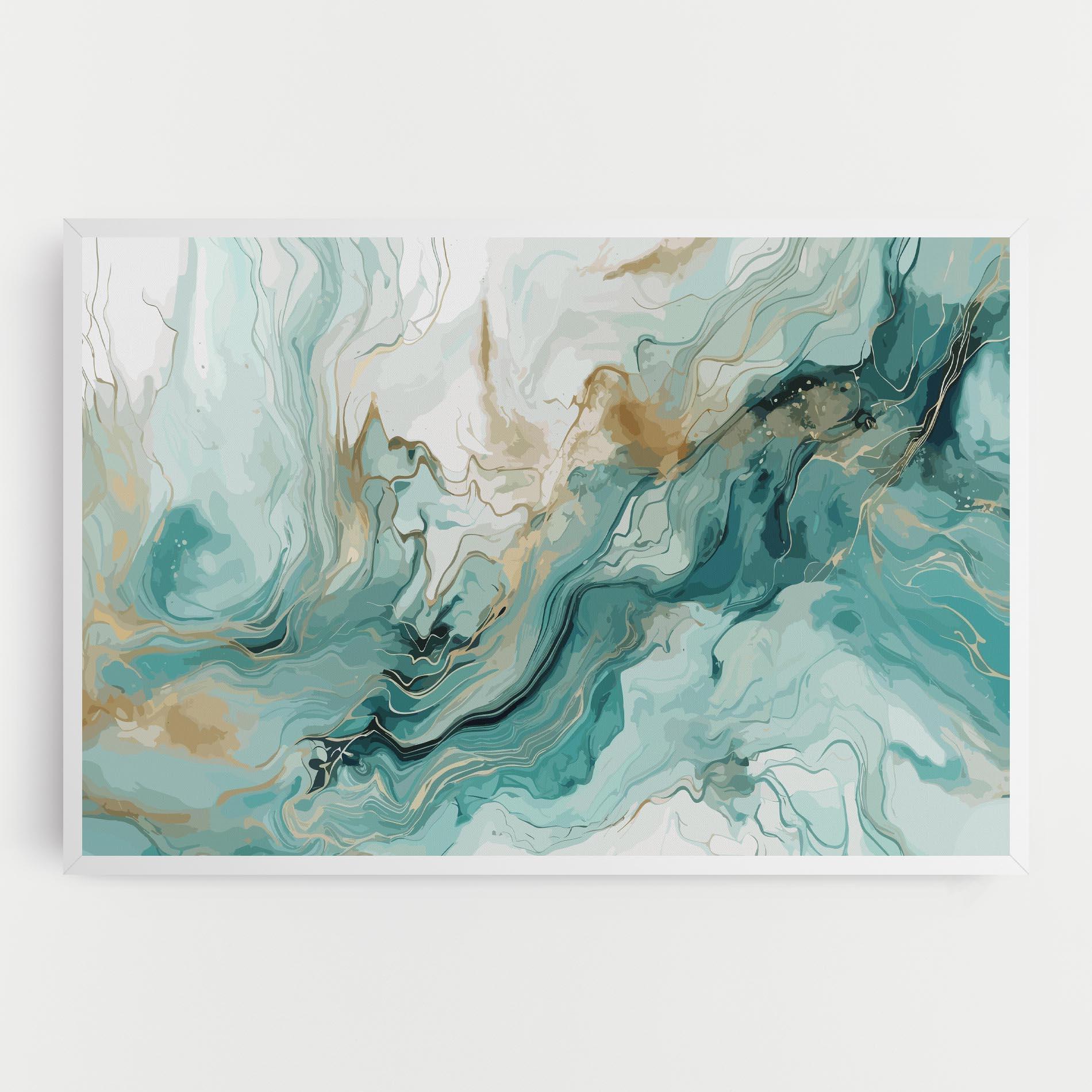 Картина на платно Green Gold Water mockup 0