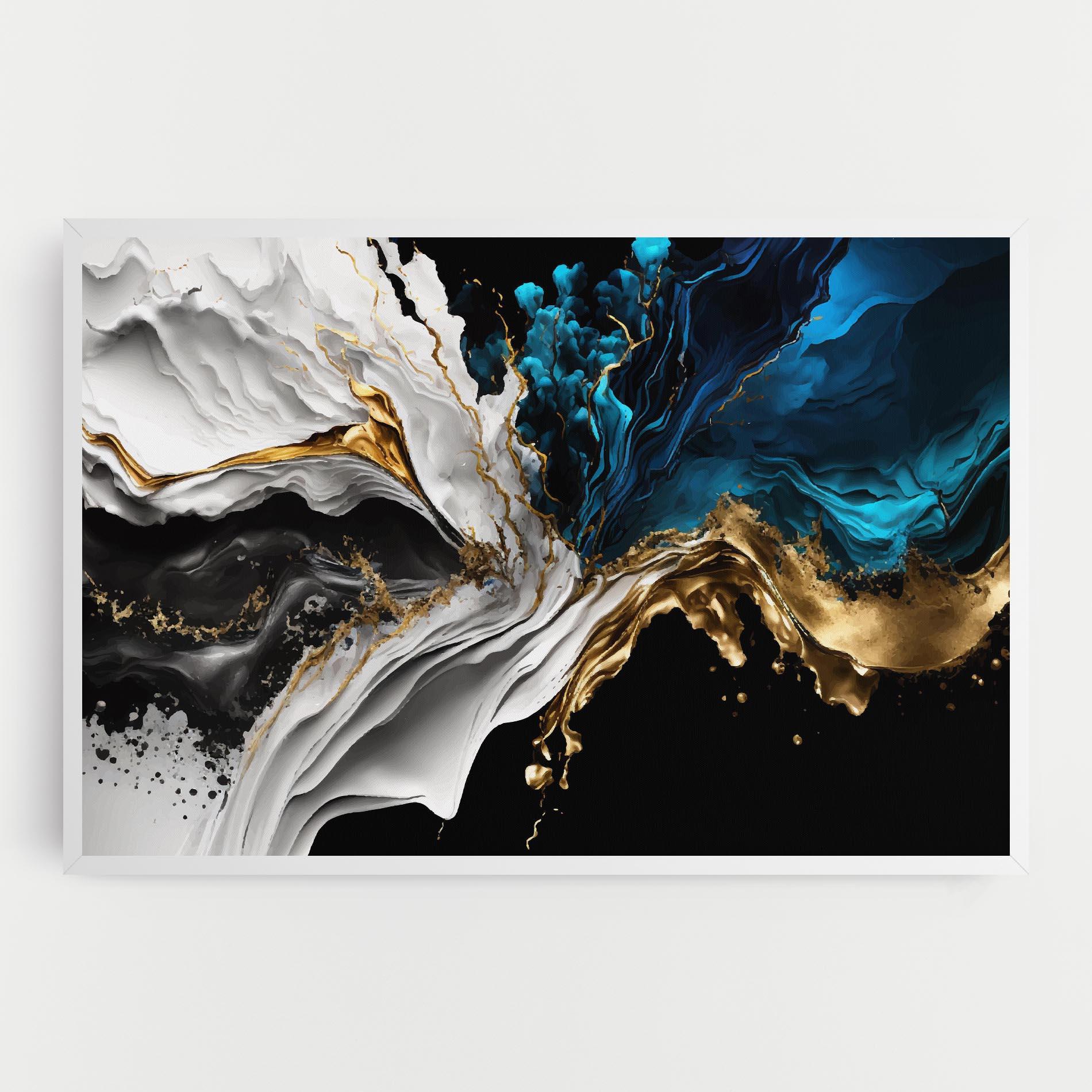 Картина на платно White Black Wave mockup 0