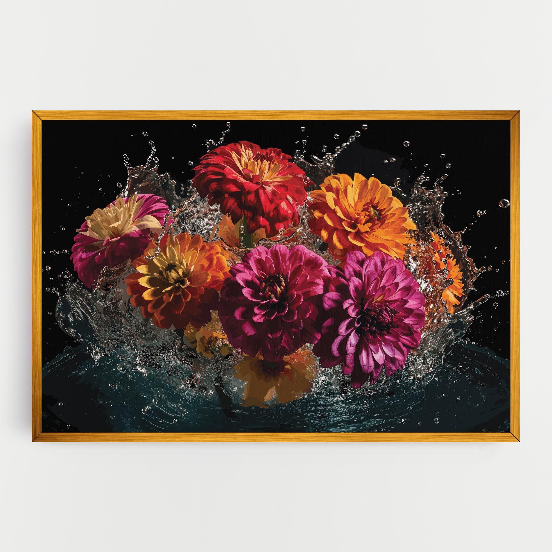 Картина на платно Flower Water Splash mockup 0