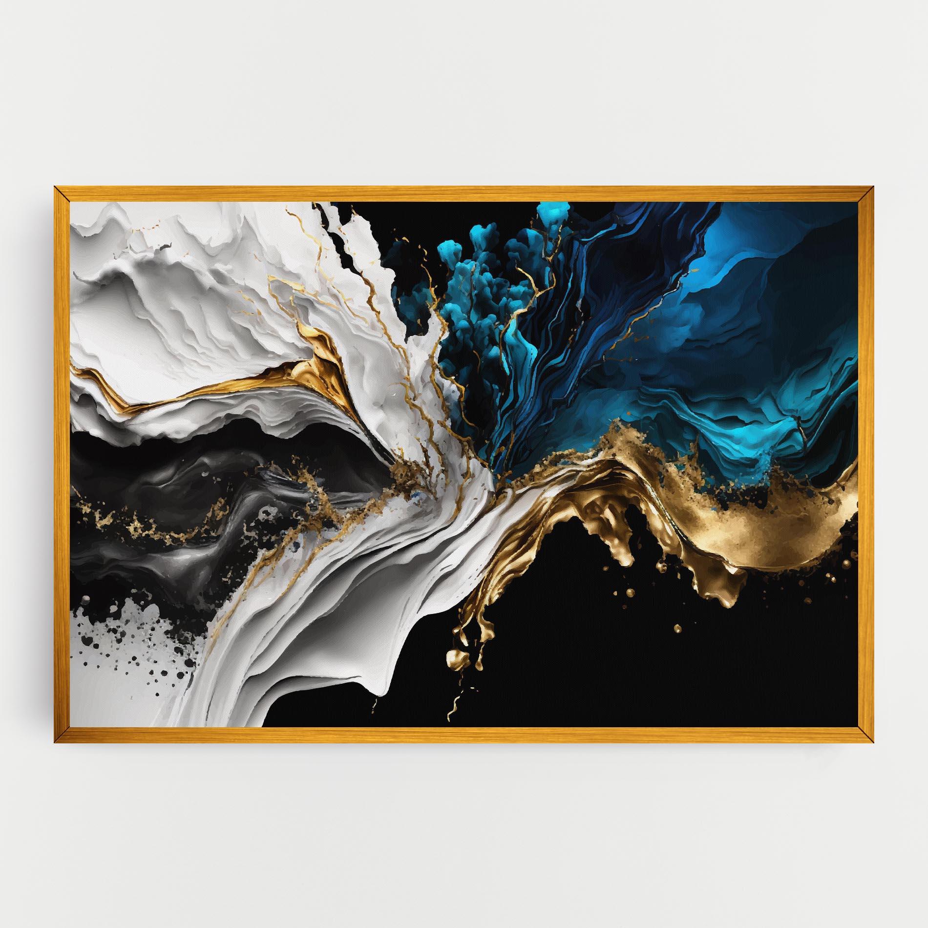 Картина на платно White Black Wave mockup 0