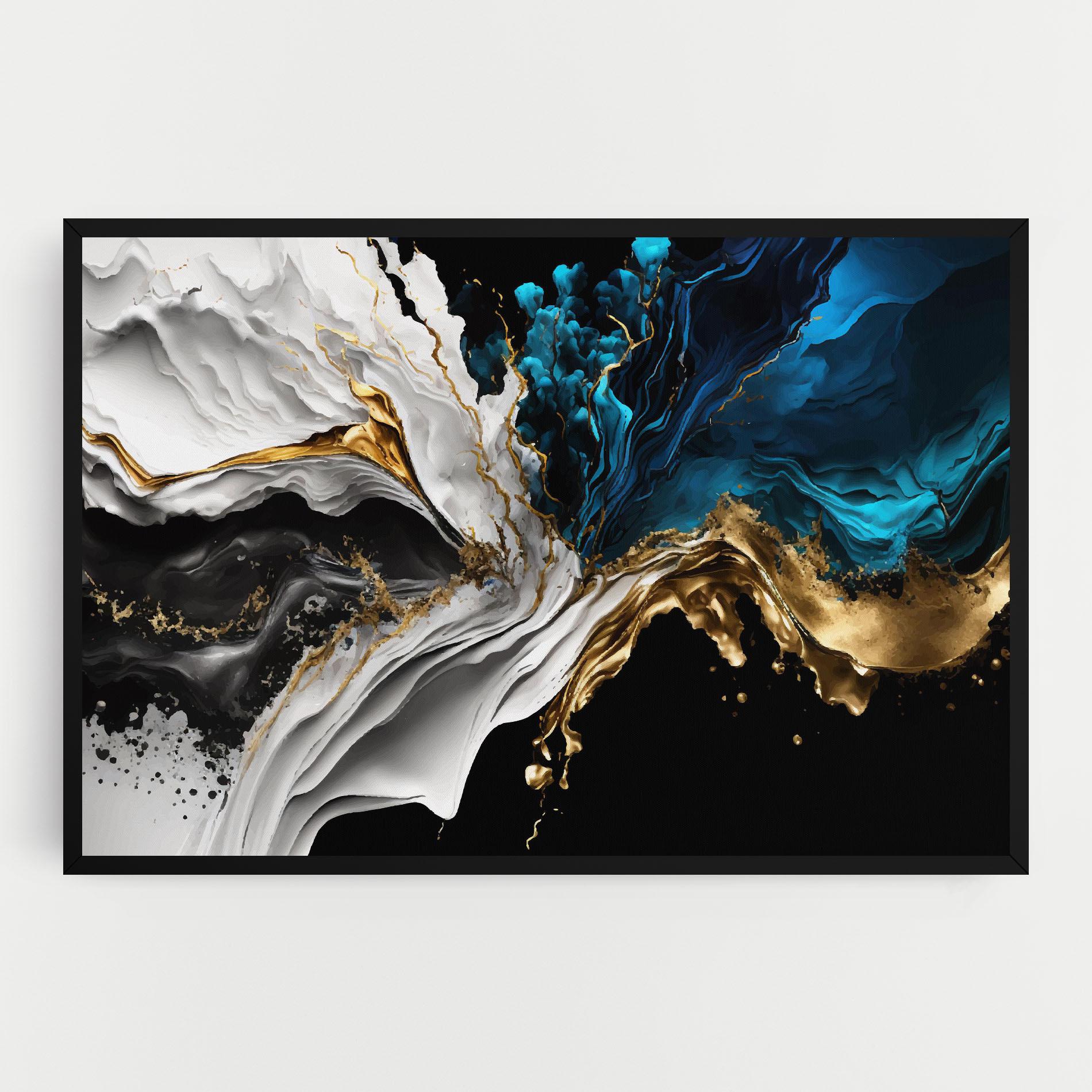 Картина на платно White Black Wave mockup 0