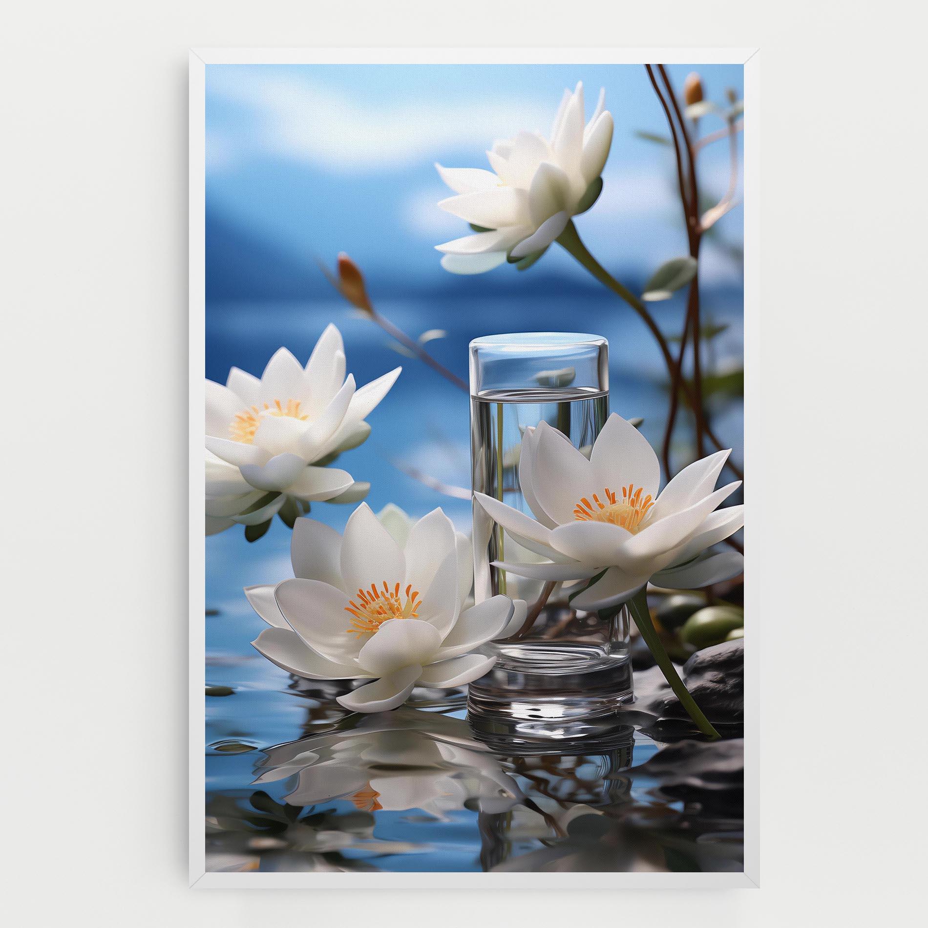 Картина на платно Flower Water Glass mockup 0