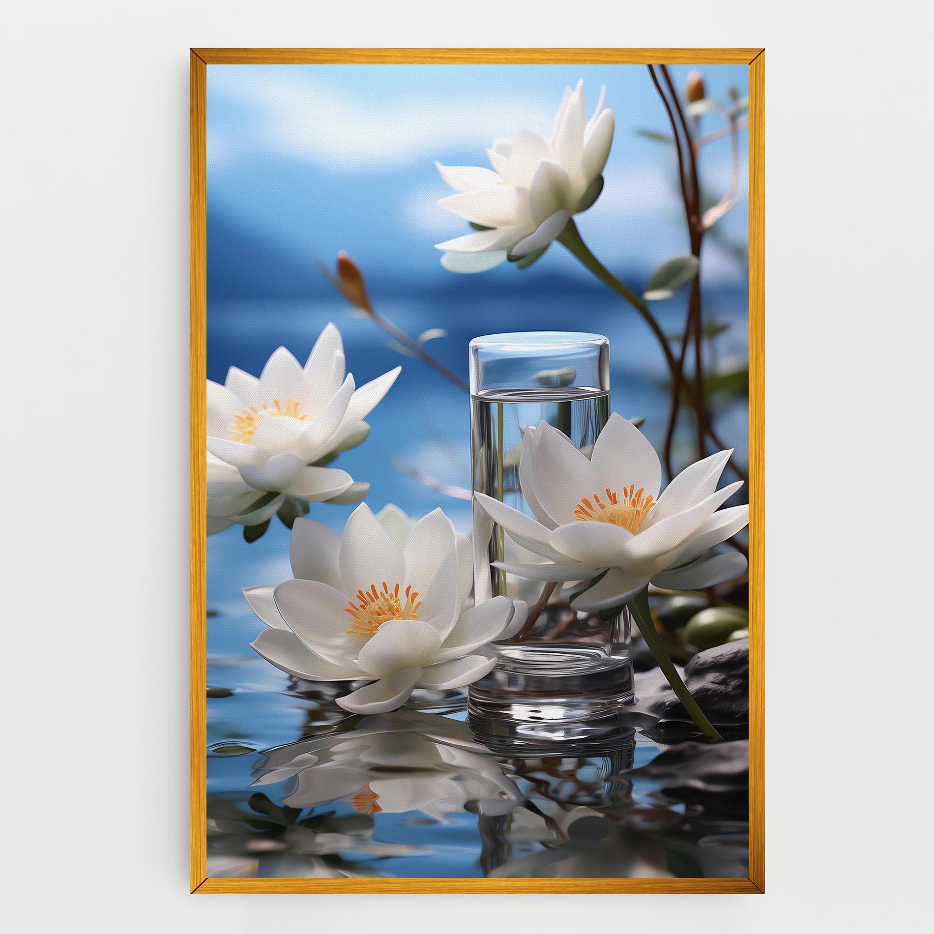 Картина на платно Flower Water Glass mockup 0