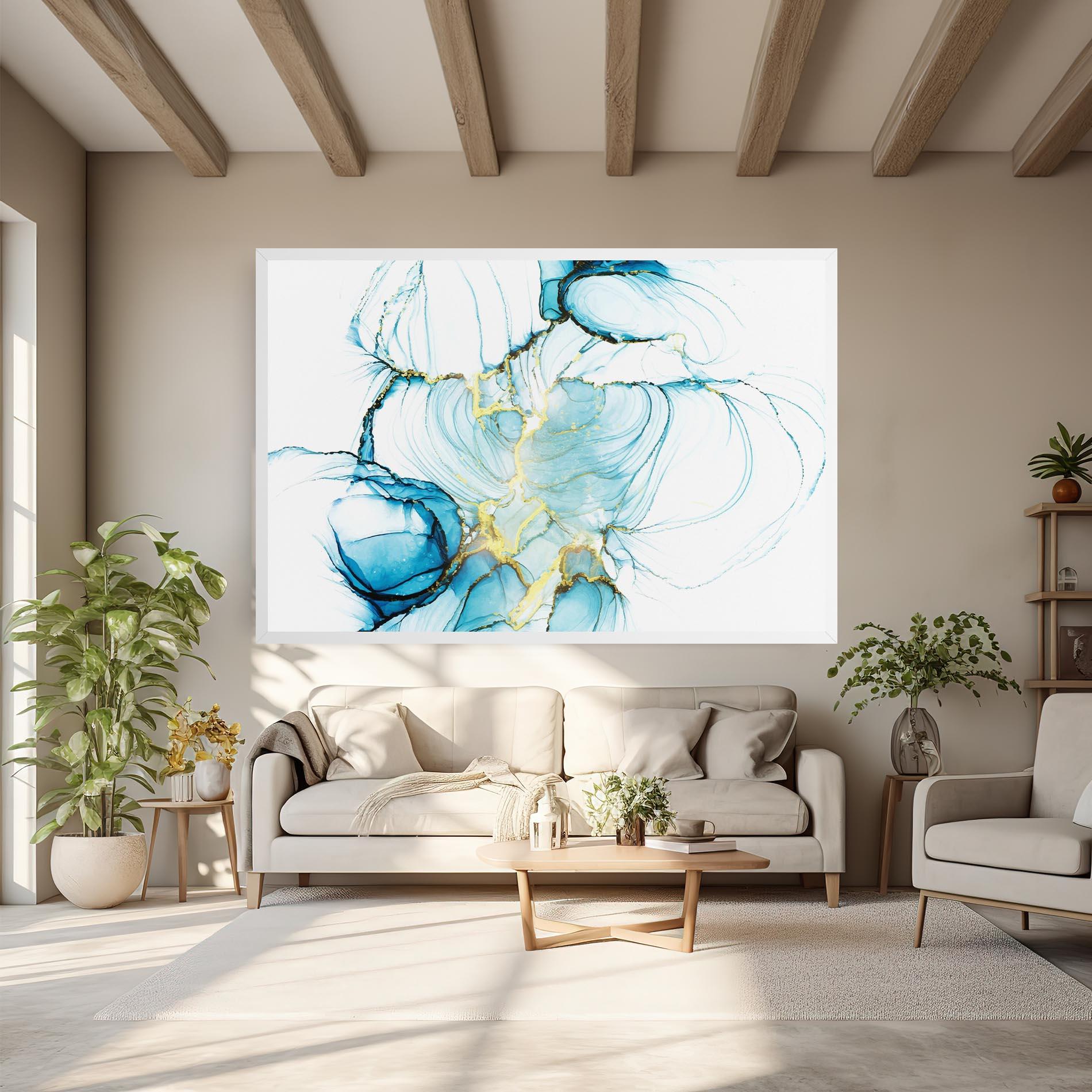 Картина на платно Artistic Gold Blue mockup 6