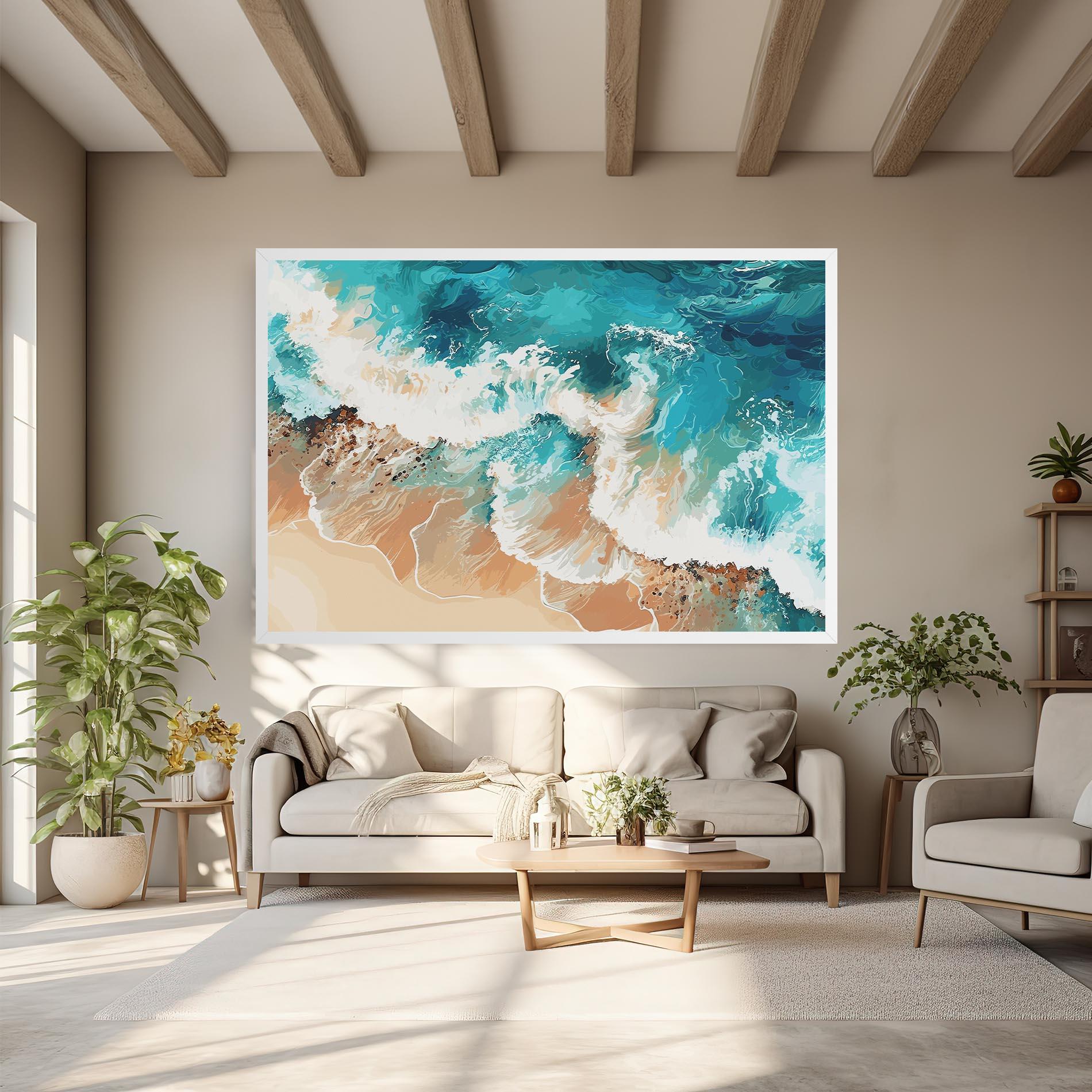 Картина на платно Artistic Waves mockup 6