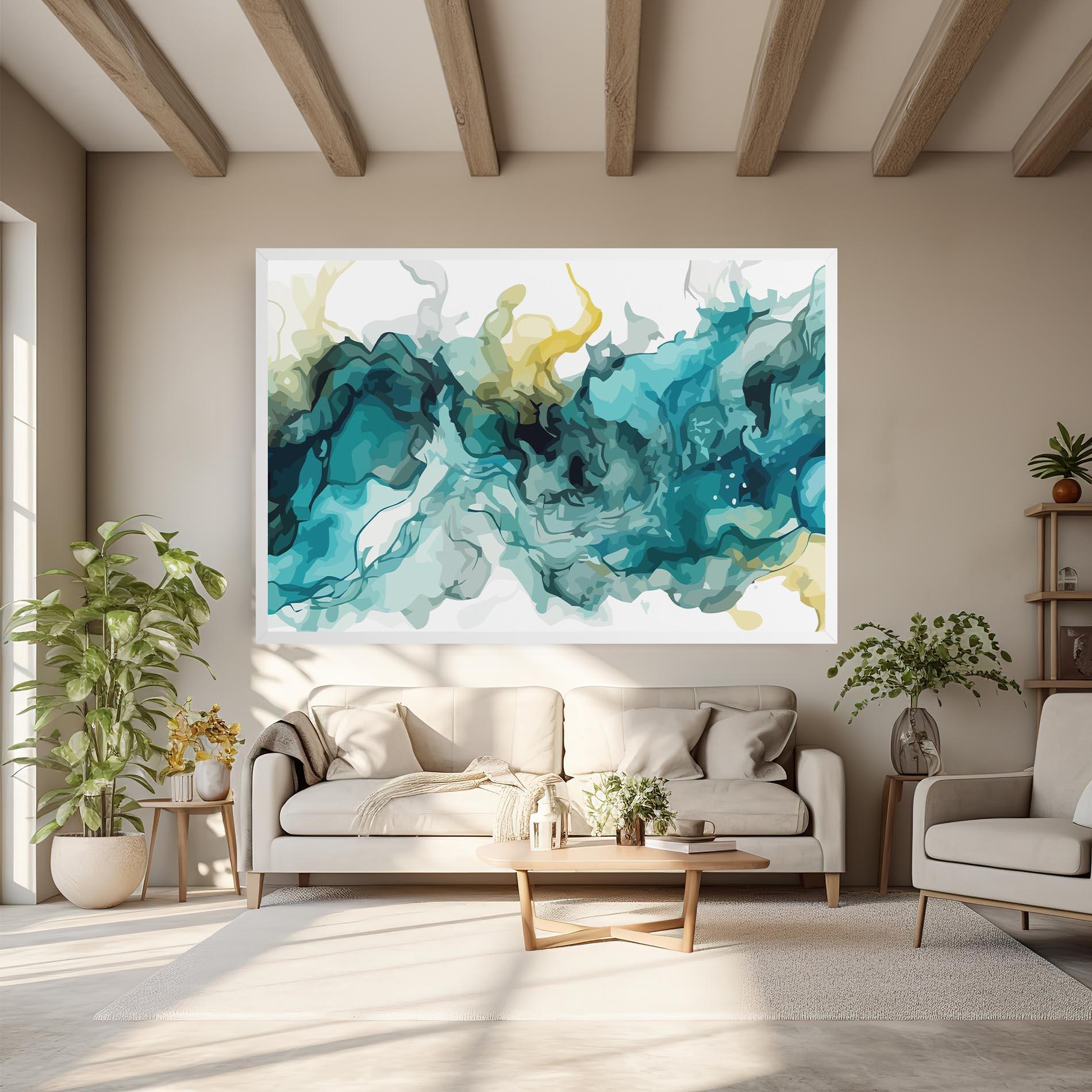 Картина на платно Blue Yellow Art mockup 6