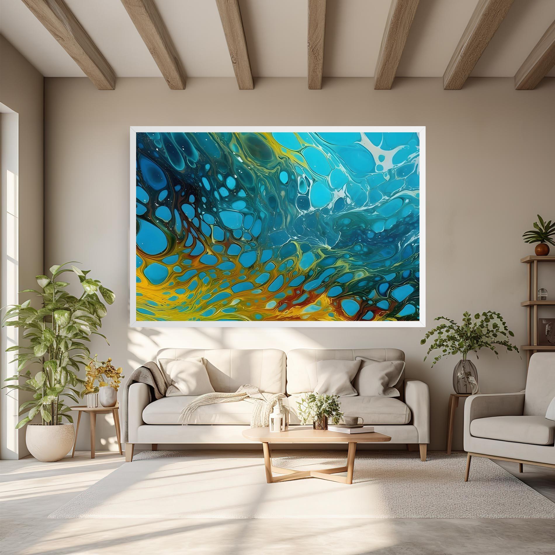 Картина на платно Yellow Green Ocean mockup 6