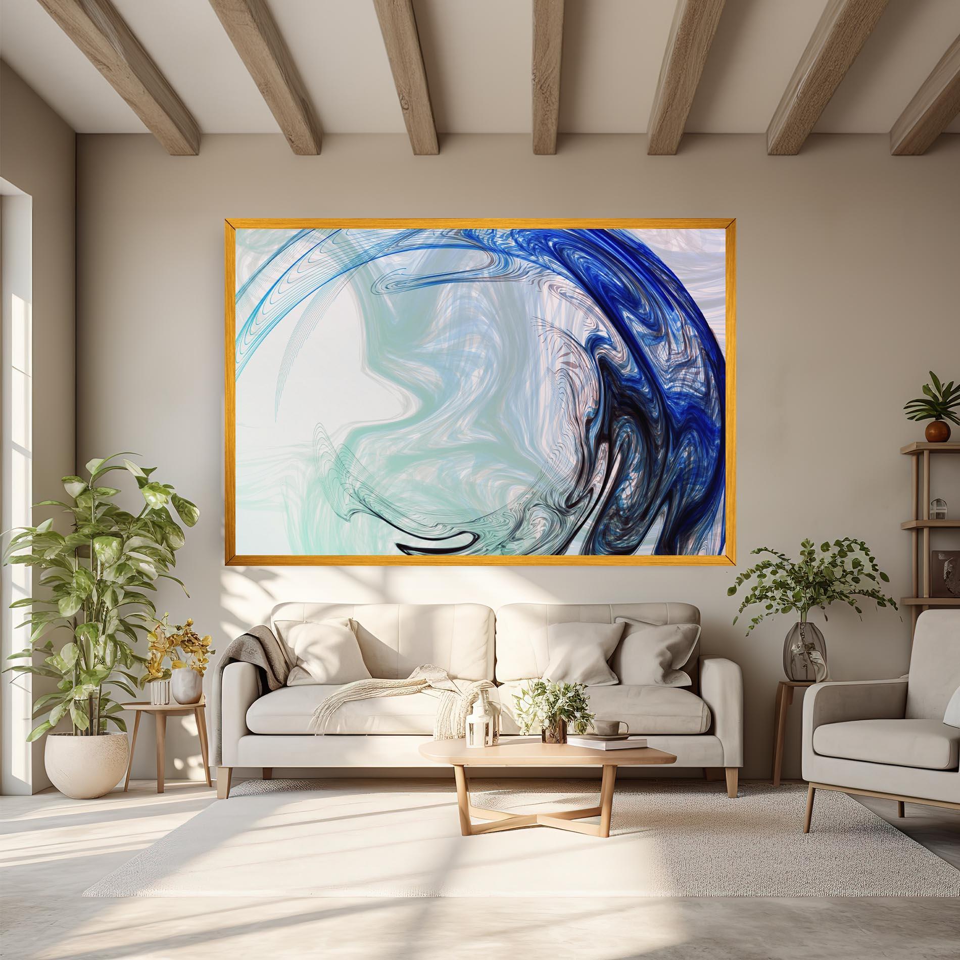 Картина на платно Blue Black Art mockup 6