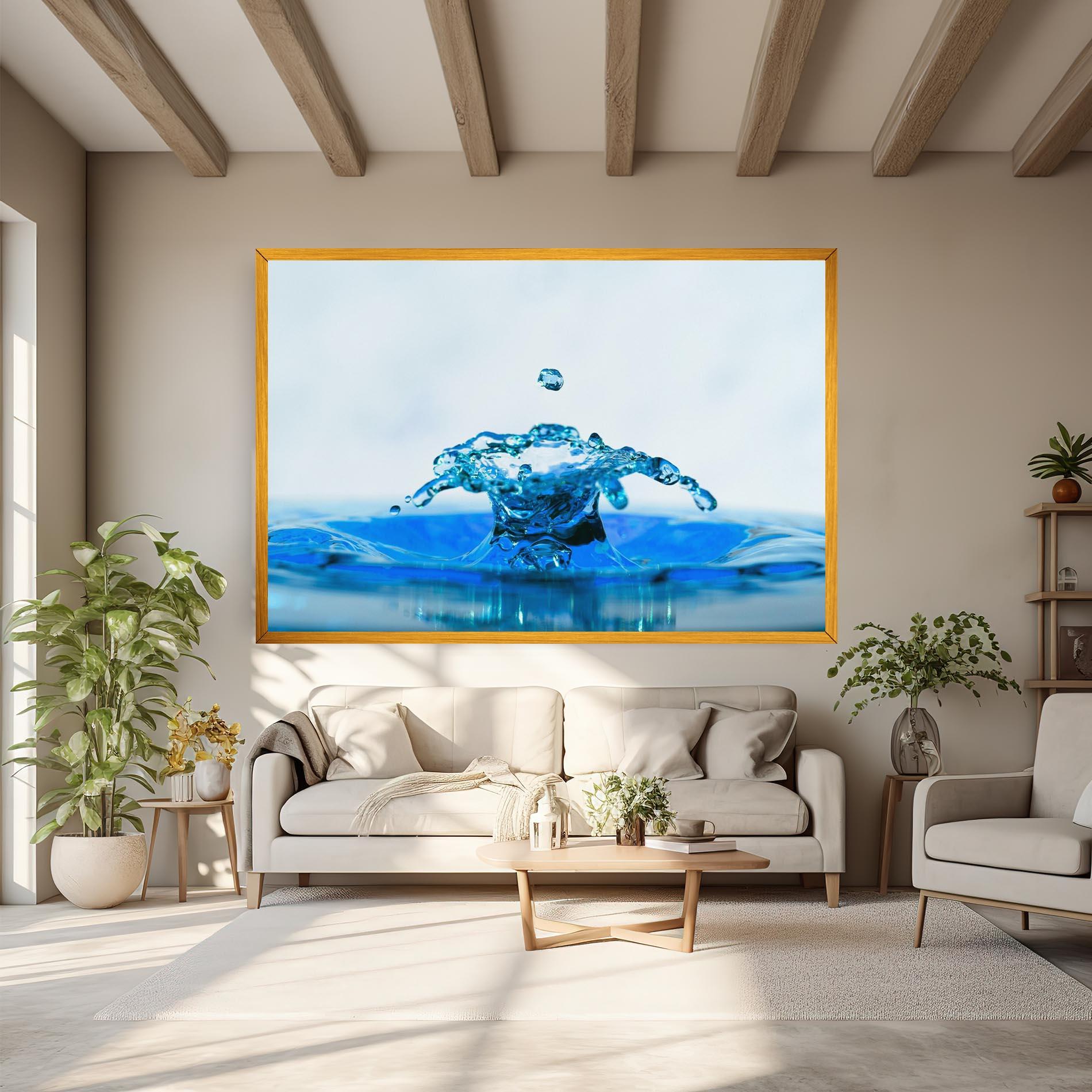 Картина на платно Blue Water Splash mockup 6