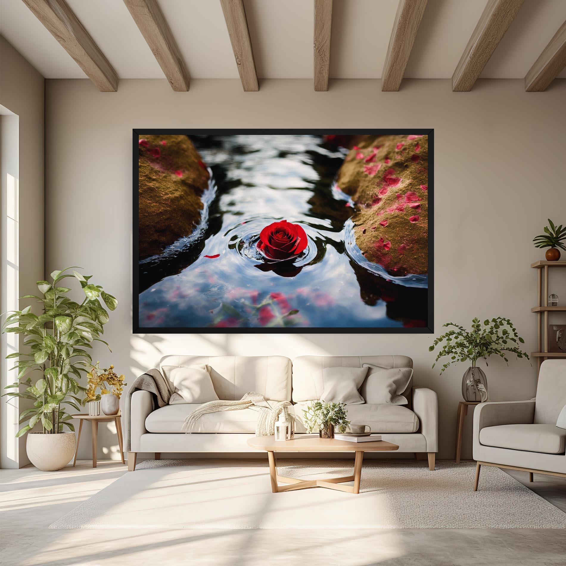 Картина на платно Floating Water Rose mockup 6