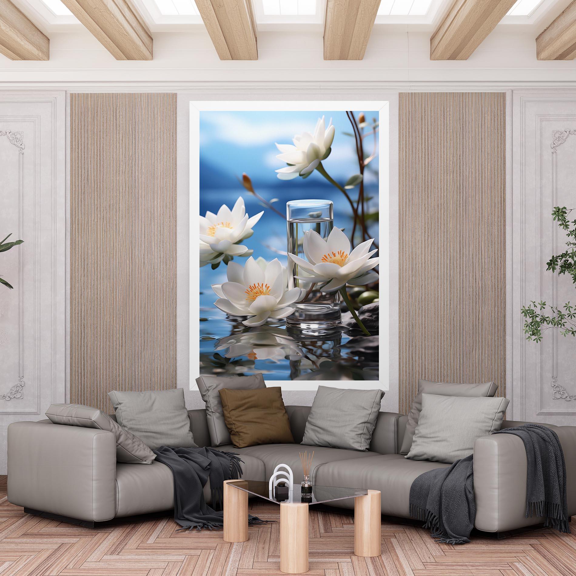 Картина на платно Flower Water Glass mockup 6