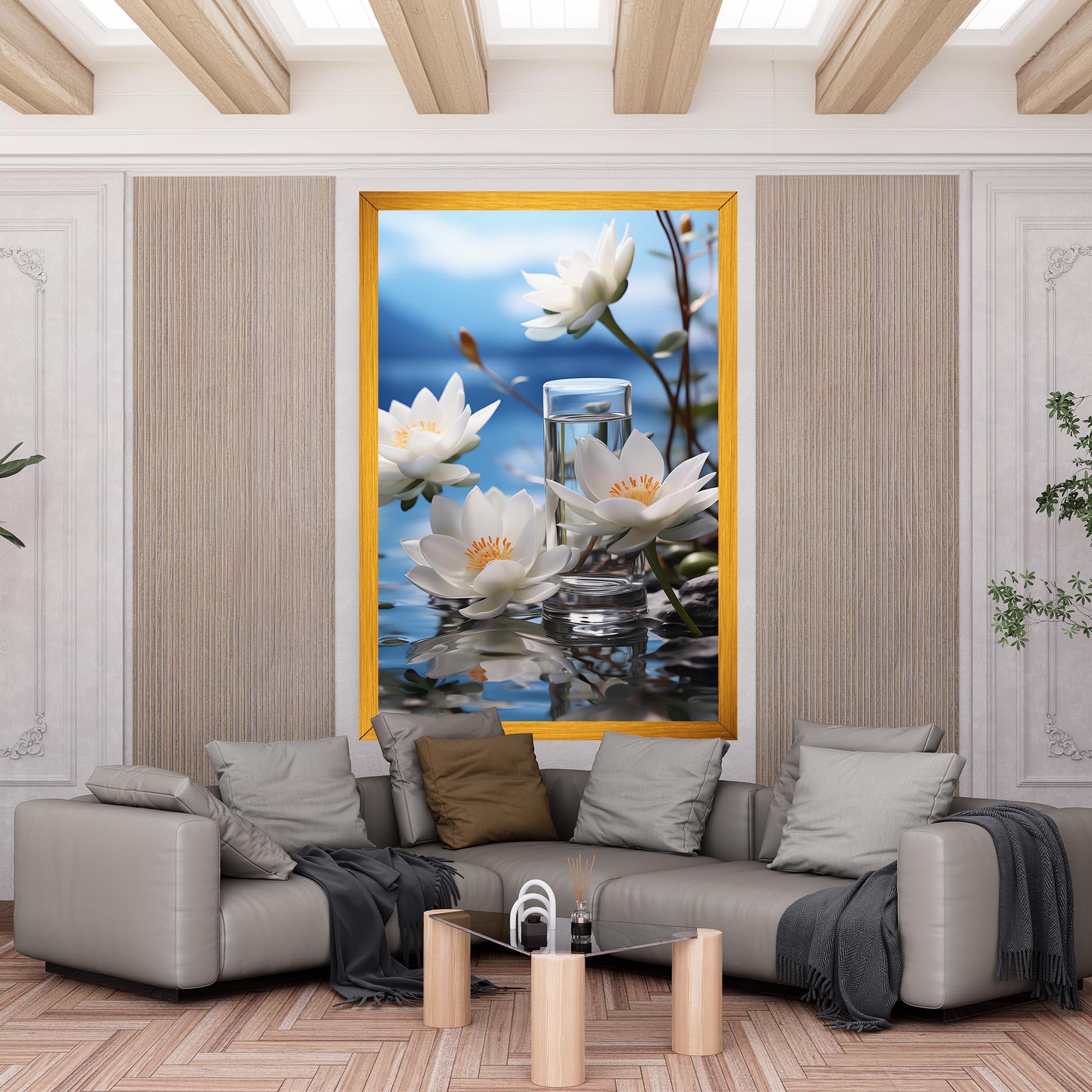 Картина на платно Flower Water Glass mockup 6