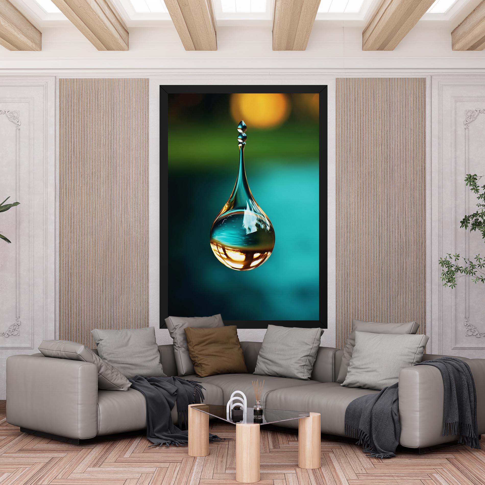 Картина на платно Big Green Drop mockup 6