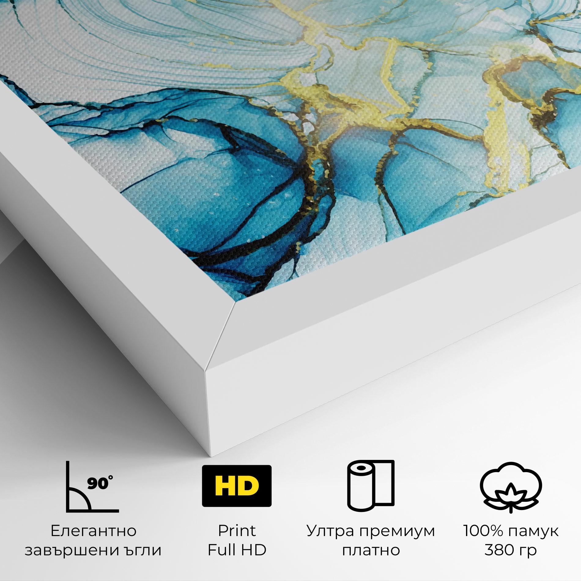 Картина на платно Artistic Gold Blue mockup 4