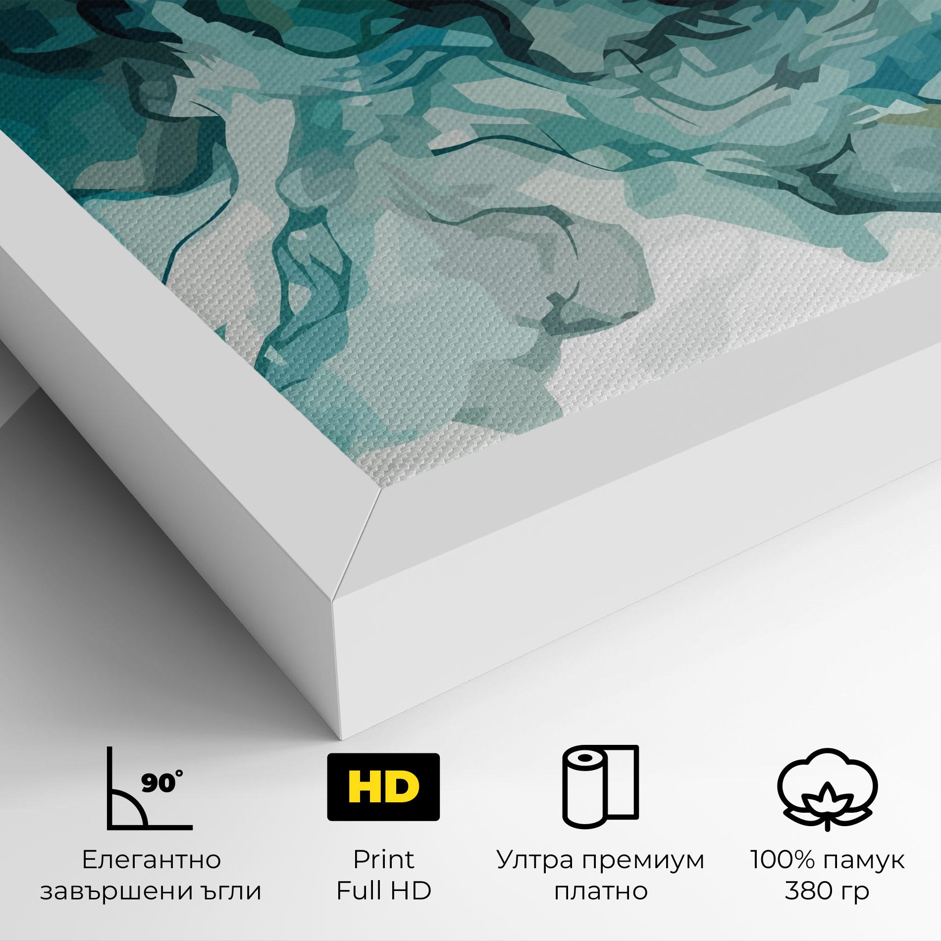 Картина на платно Blue Yellow Art mockup 4