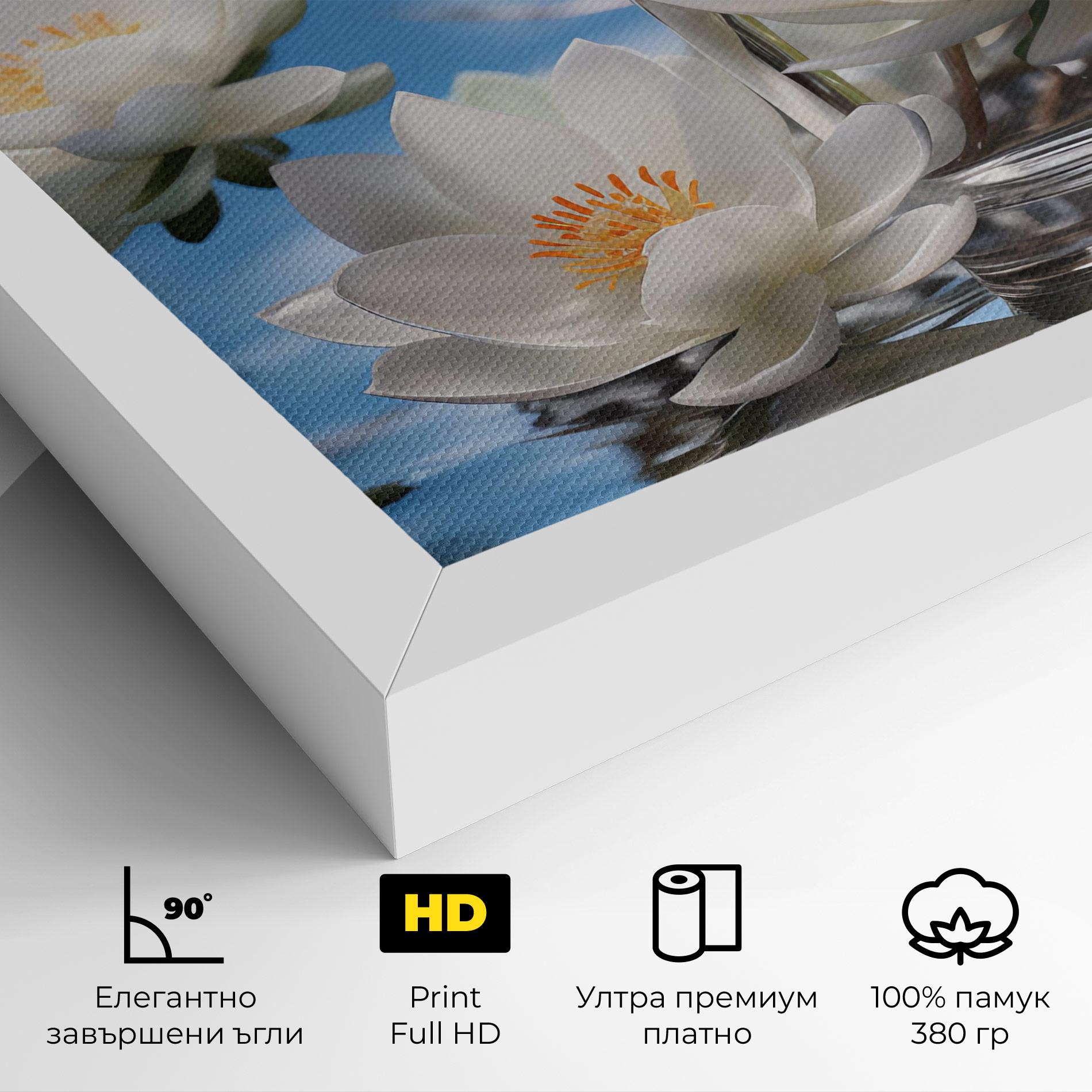 Картина на платно Flower Water Glass mockup 4