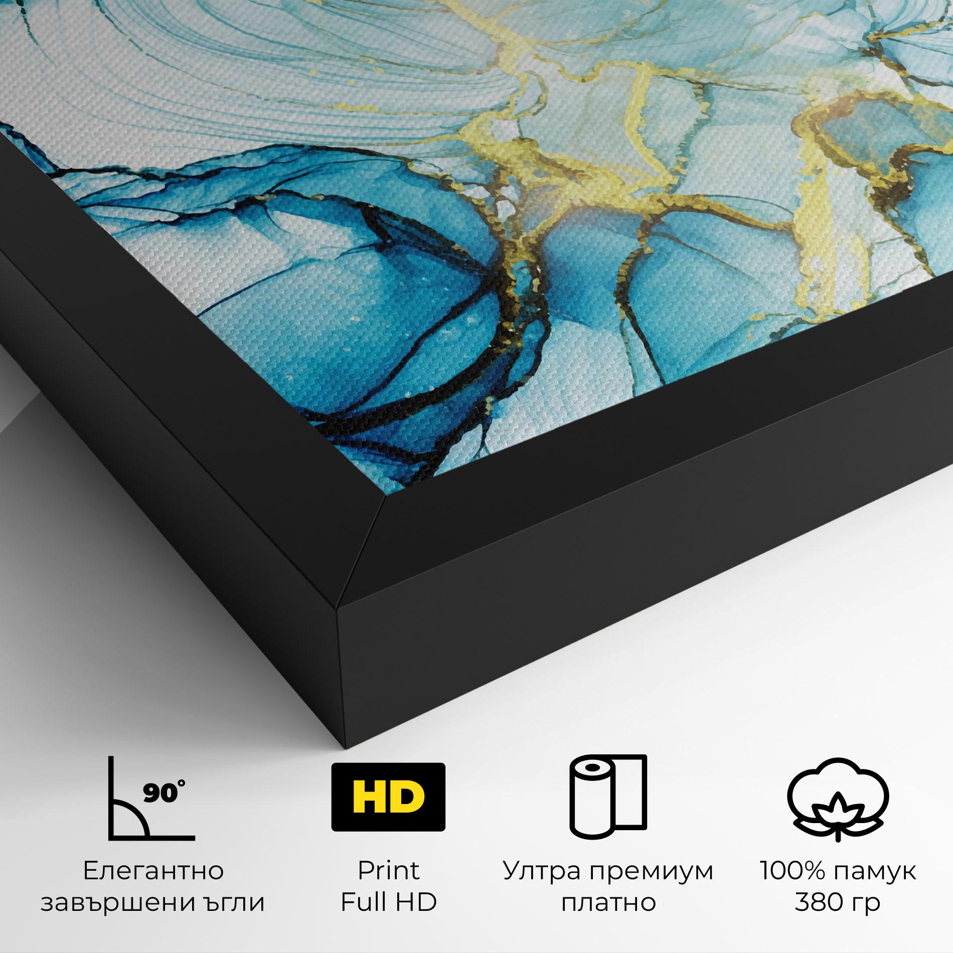 Картина на платно Artistic Gold Blue mockup 4