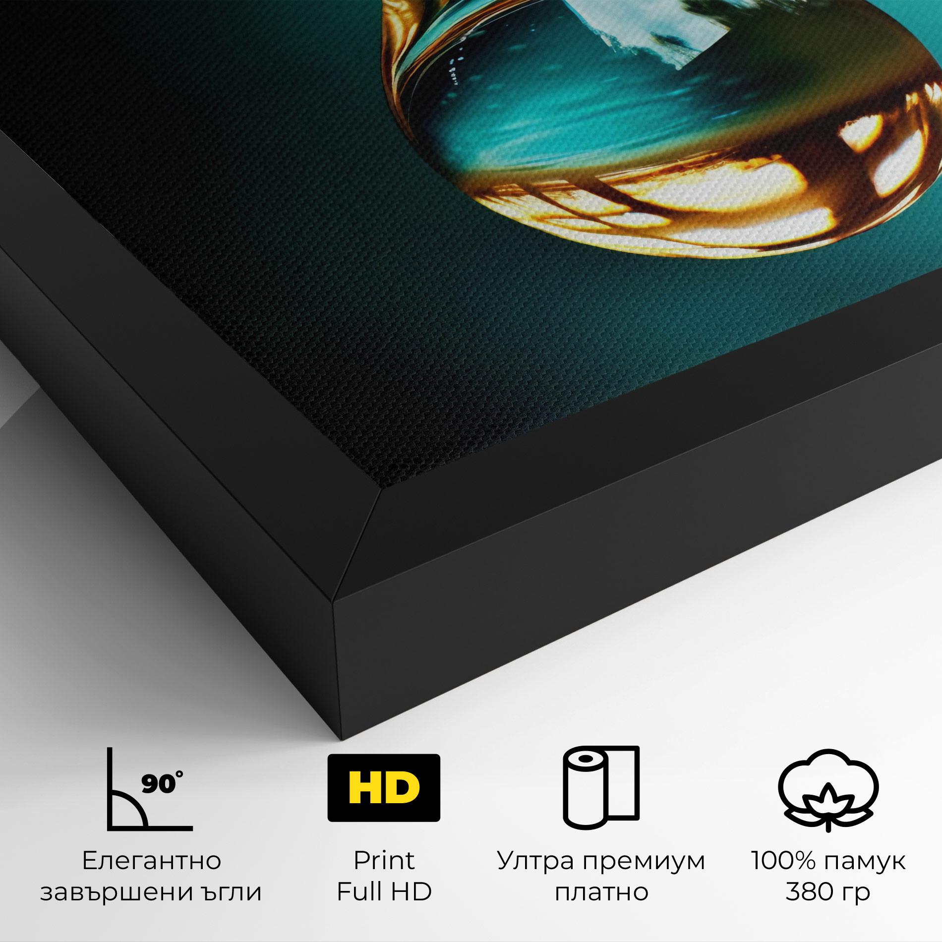 Картина на платно Big Green Drop mockup 4