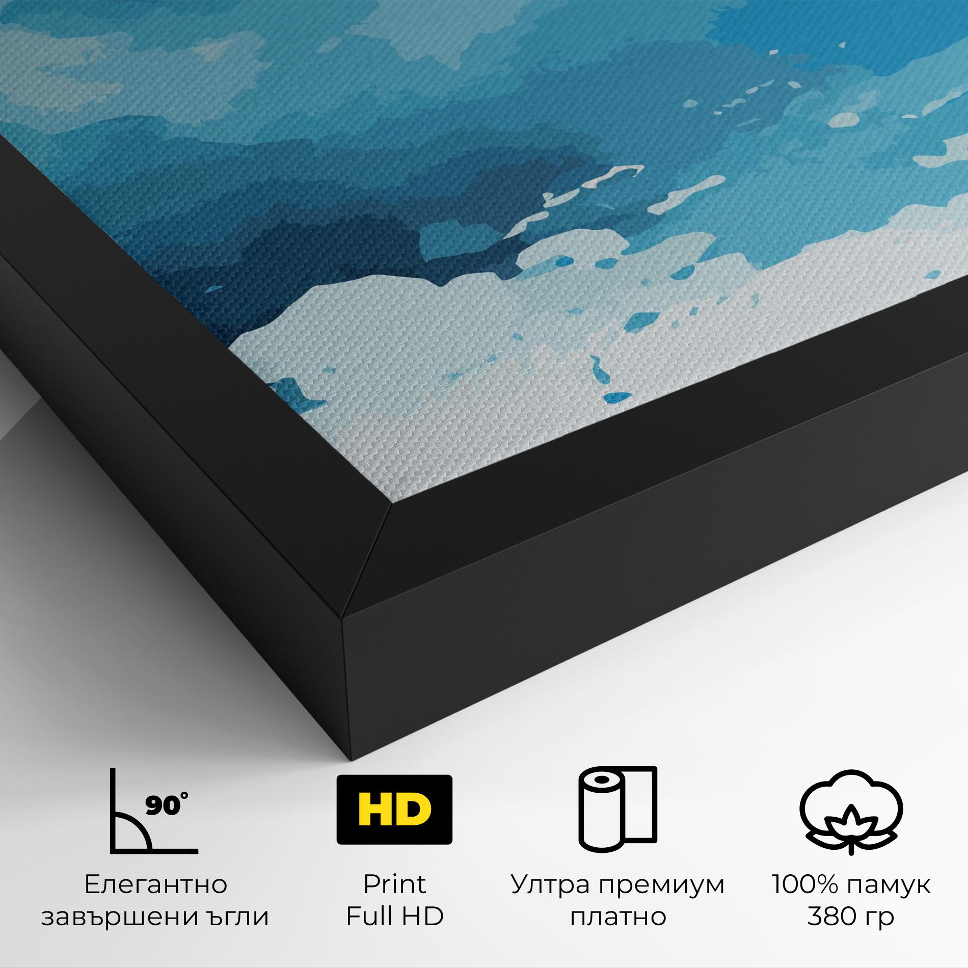 Картина на платно Blue Water Art mockup 4