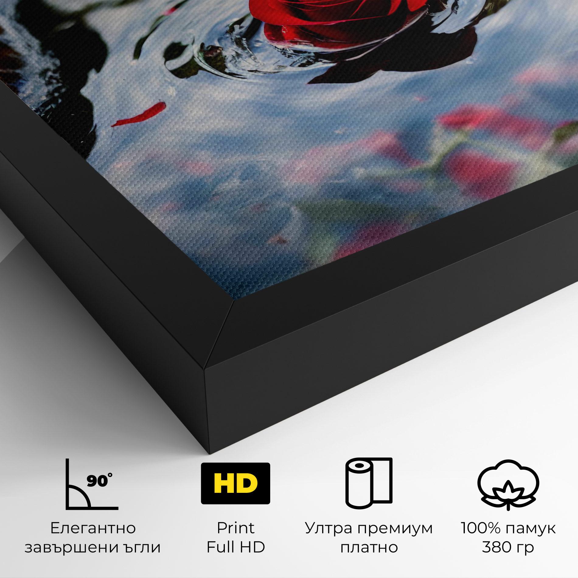 Картина на платно Floating Water Rose mockup 4