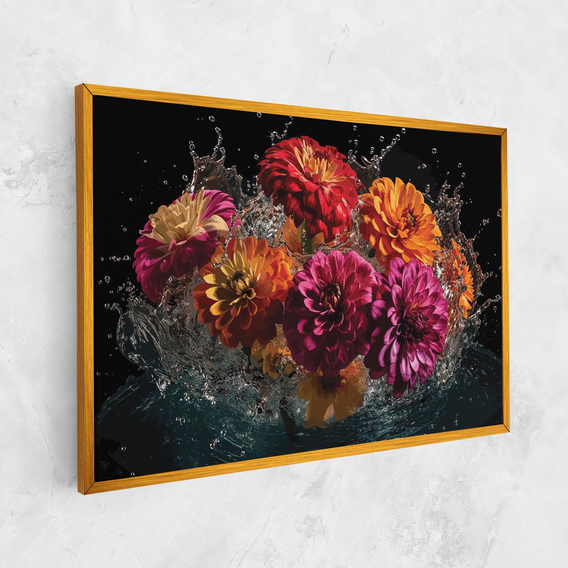 Картина на платно Flower Water Splash mockup 1