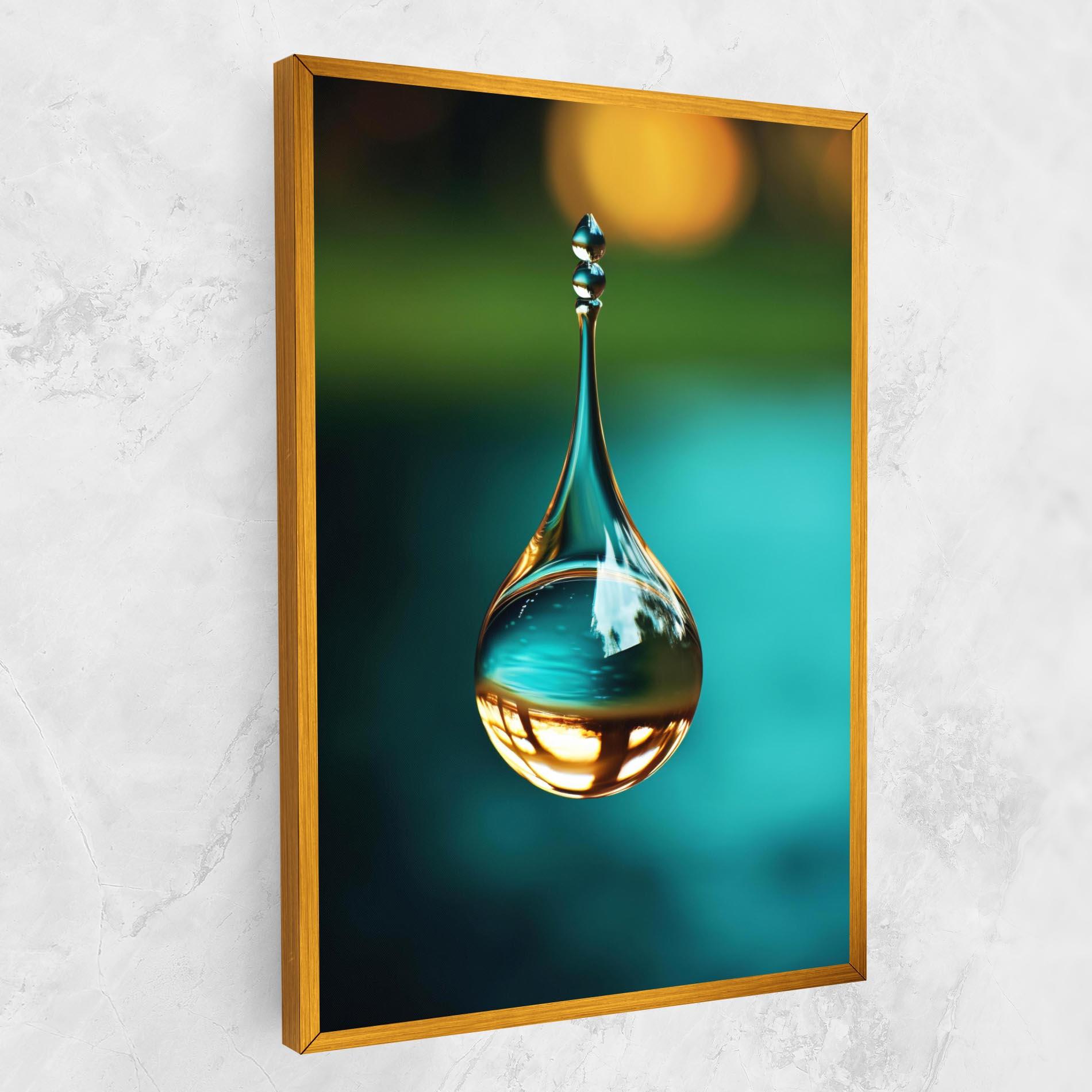 Картина на платно Big Green Drop mockup 1