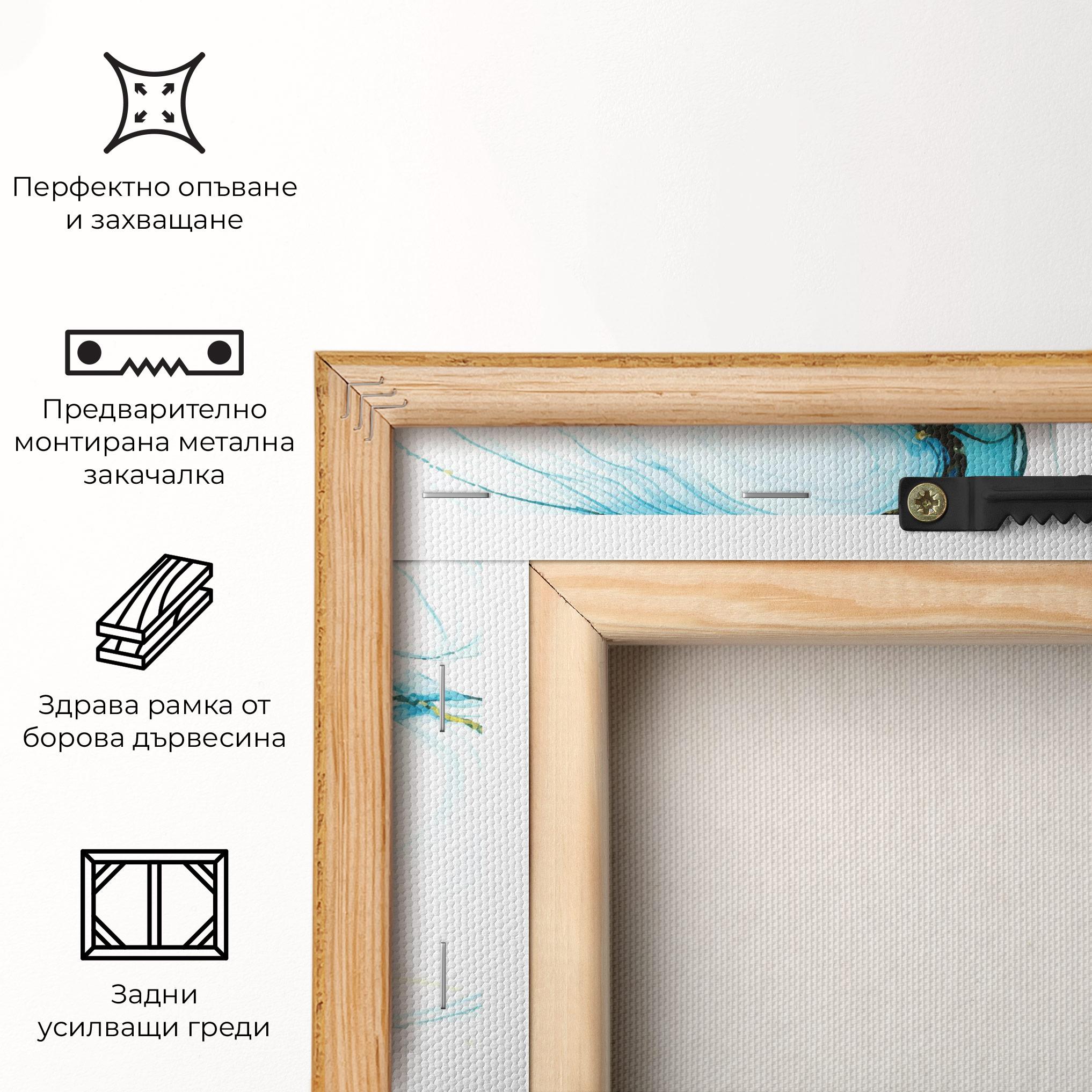 Картина на платно Artistic Gold Blue mockup 5