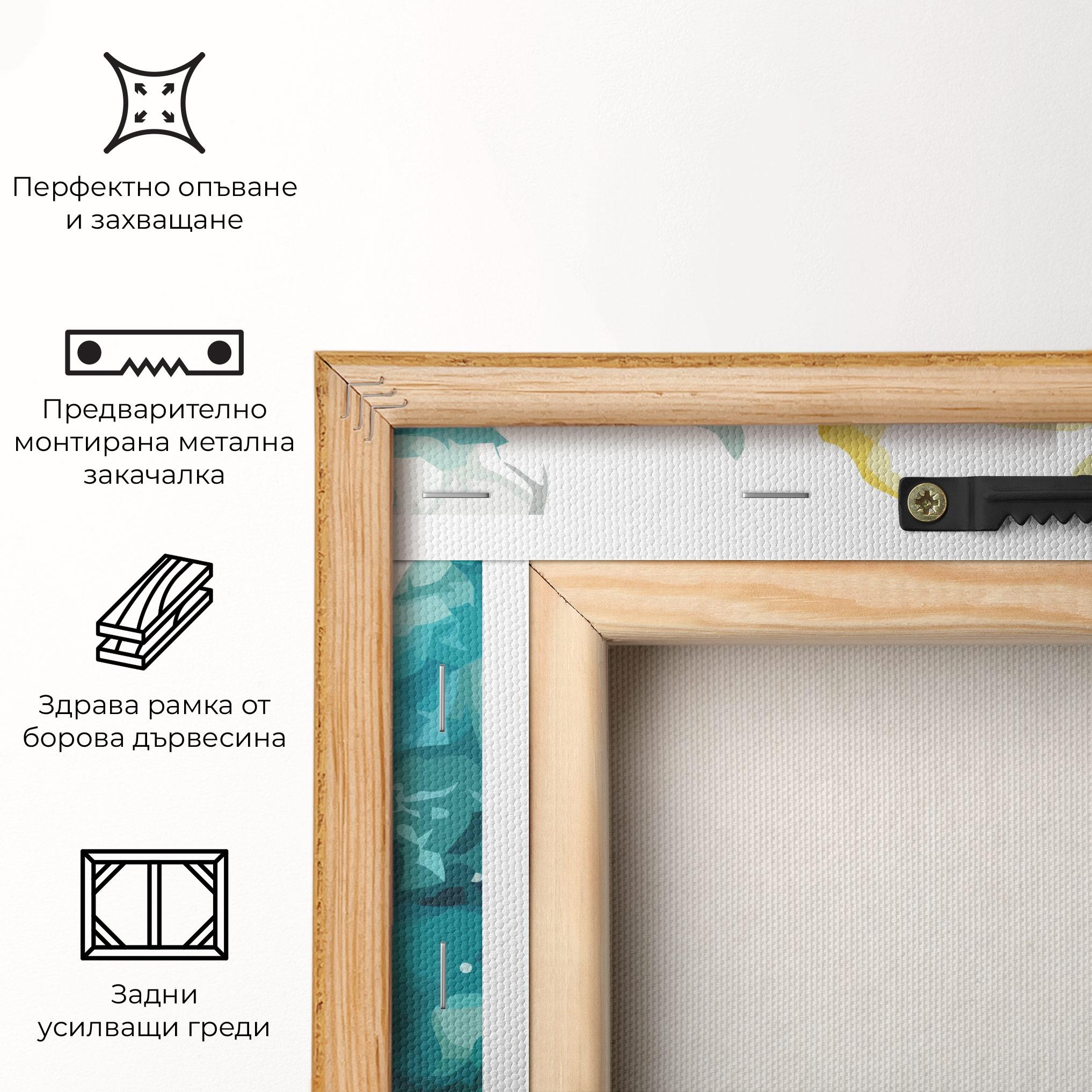 Картина на платно Blue Yellow Art mockup 5