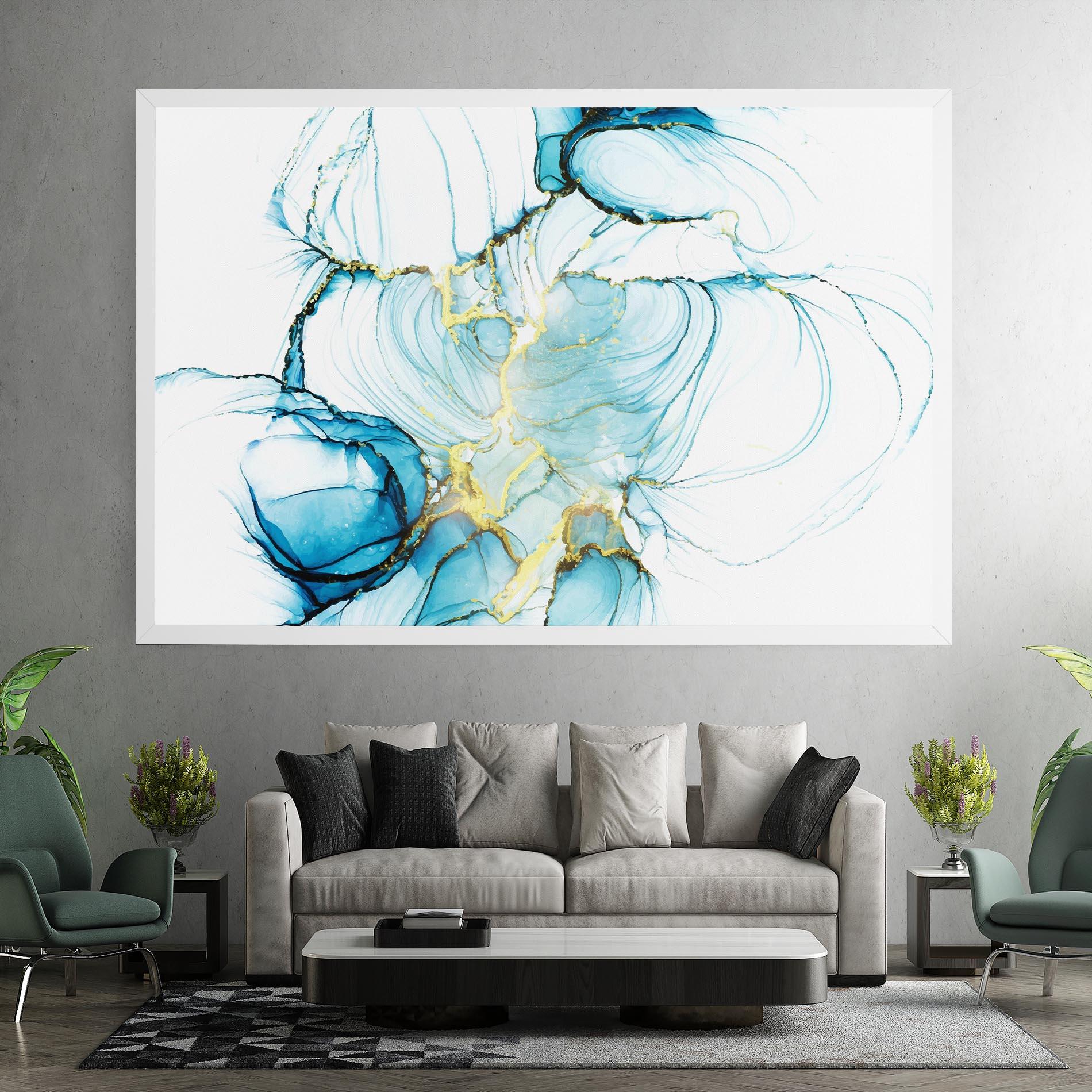 Картина на платно Artistic Gold Blue mockup 7