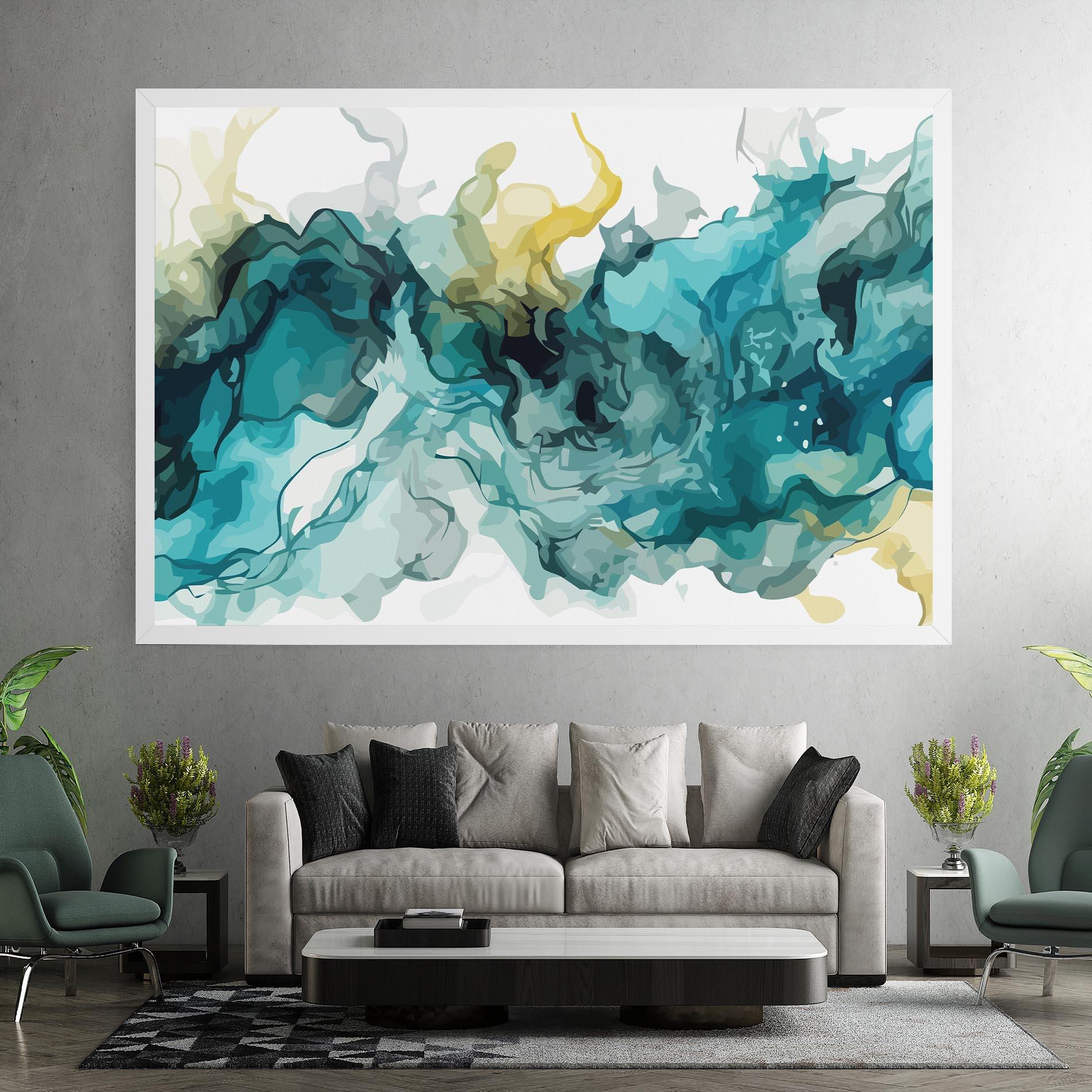 Картина на платно Blue Yellow Art mockup 7