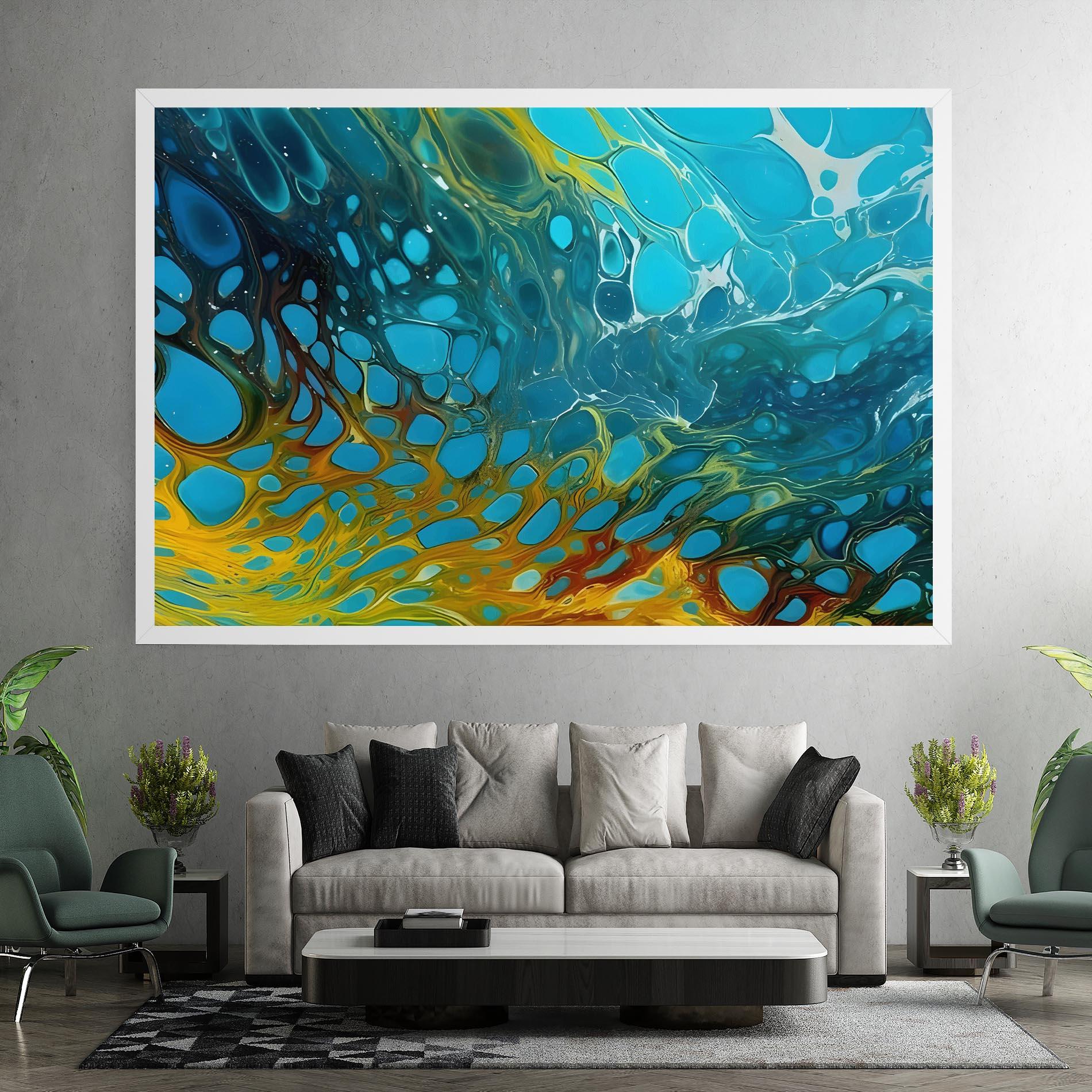 Картина на платно Yellow Green Ocean mockup 7