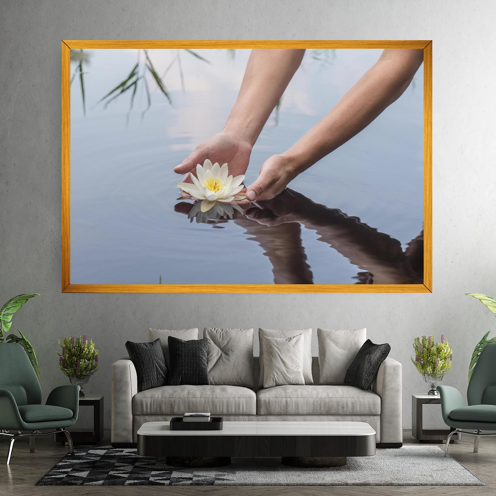 Holding Lake Flower mockup 7