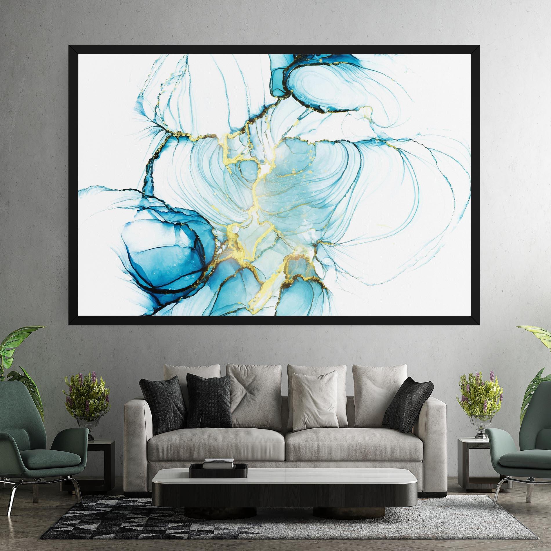 Картина на платно Artistic Gold Blue mockup 7