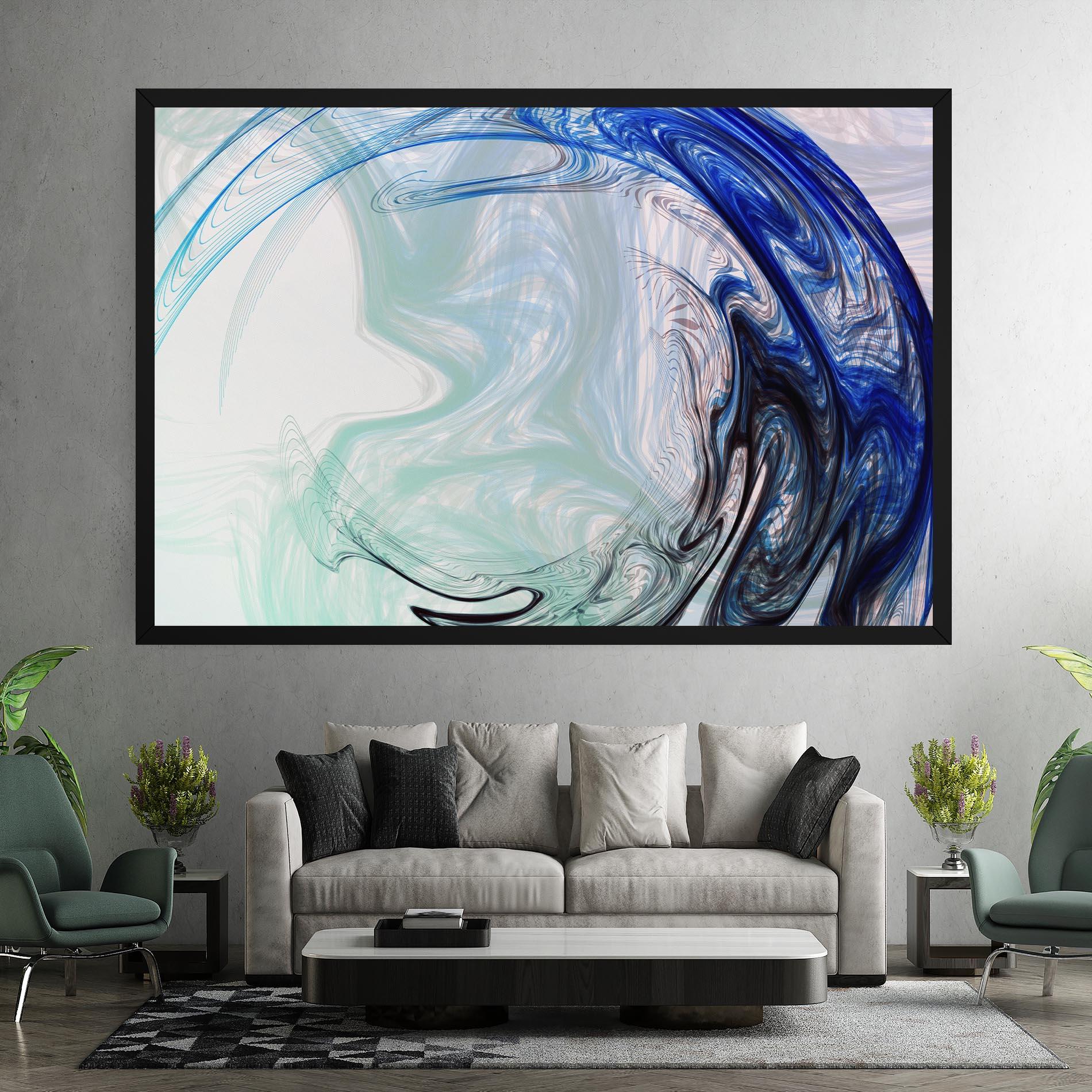 Картина на платно Blue Black Art mockup 7