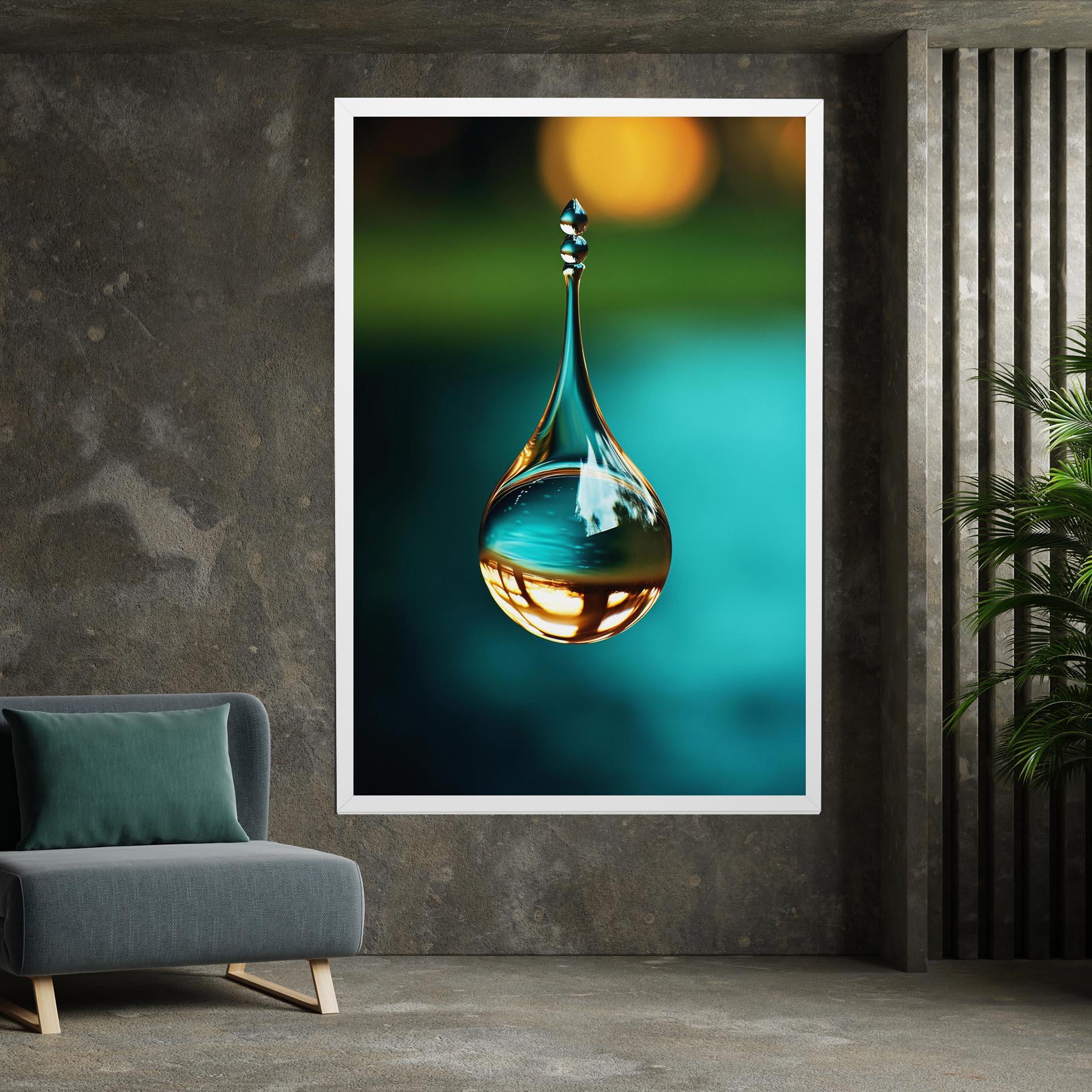 Картина на платно Big Green Drop mockup 7