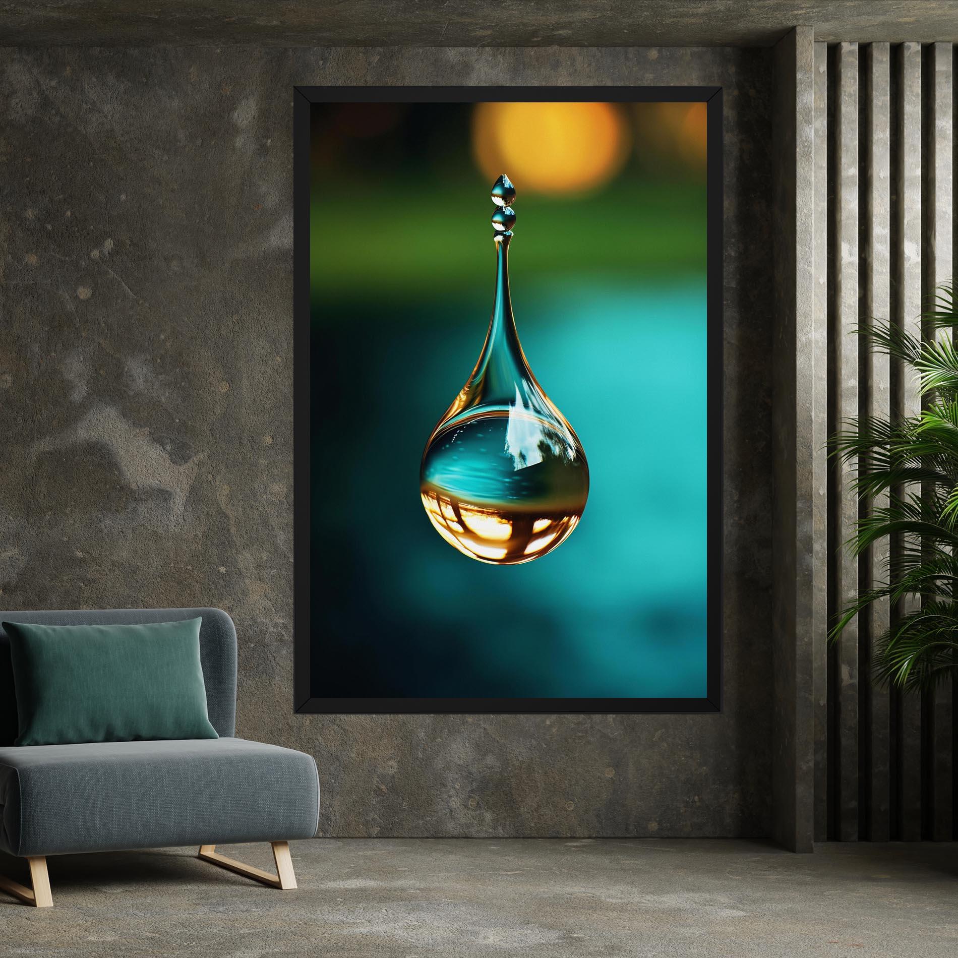 Картина на платно Big Green Drop mockup 7