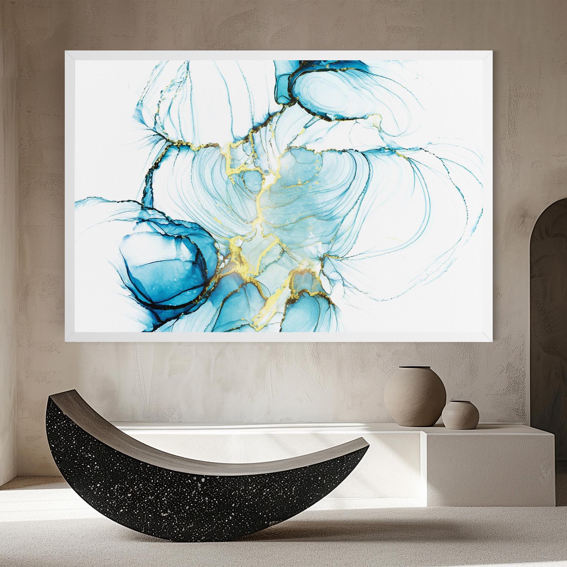 Картина на платно Artistic Gold Blue mockup 8